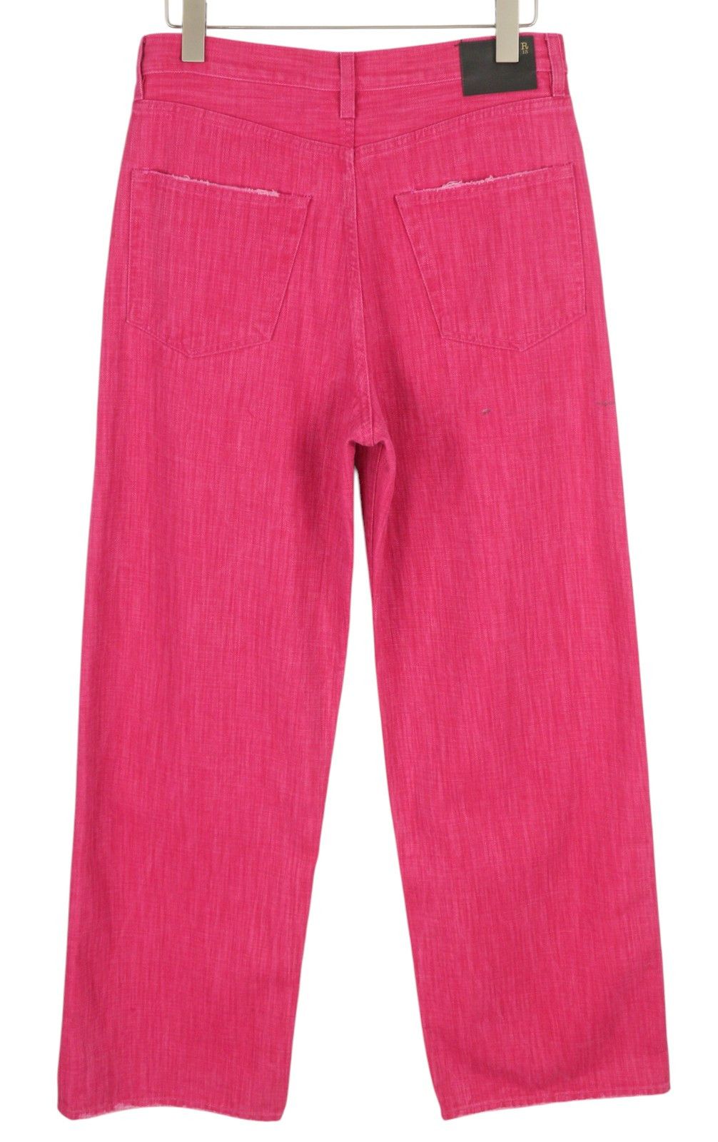 R13 DAMON PLEATED 27 Vivid Pink Flared Zip Fly Logo 85460 Size 27" / US 4 / IT 40 - 4 Thumbnail