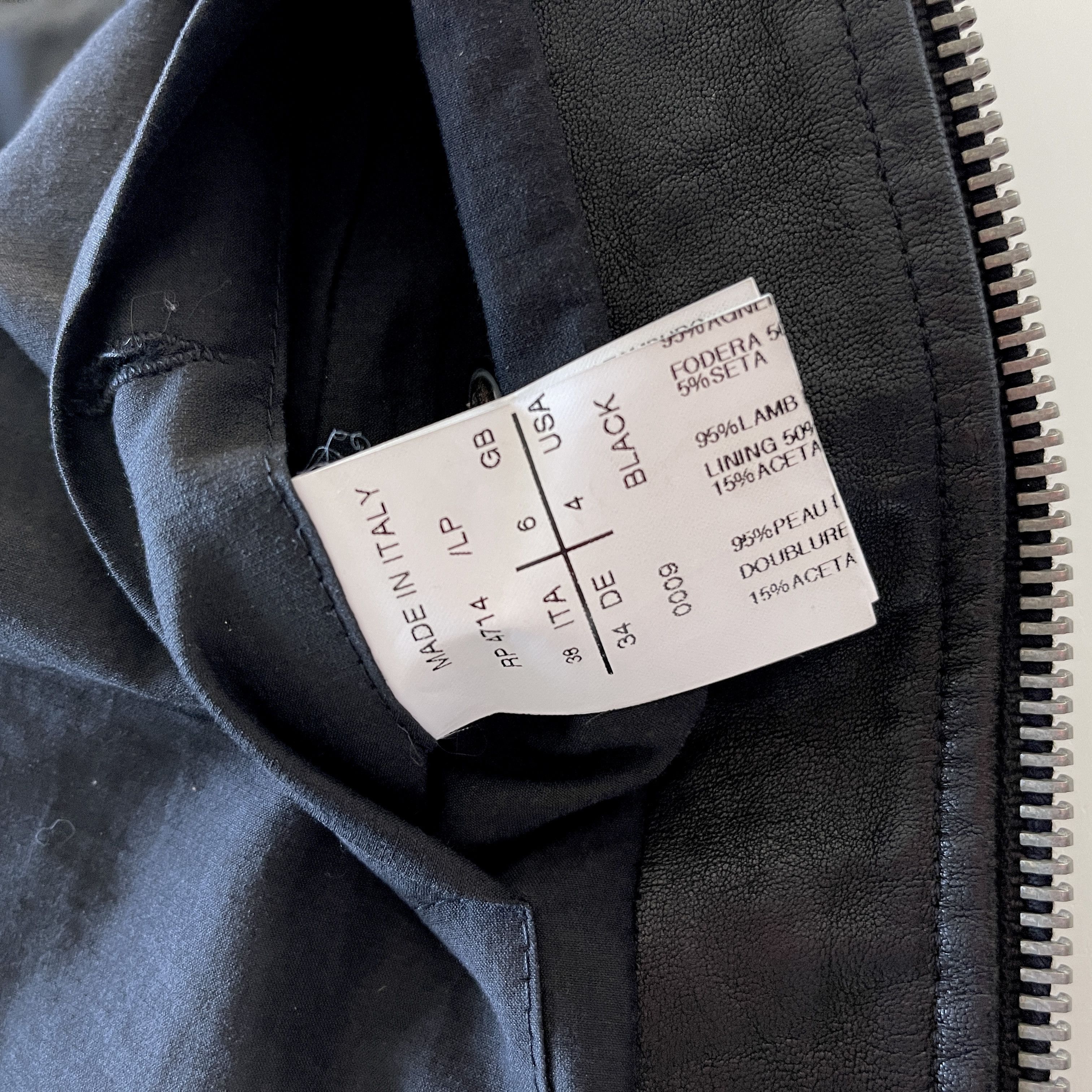Rick Owens RICK OWENS Black Leather Jacket size 38 IT Size XS / US 0-2 / IT 36-38 - 9 Thumbnail