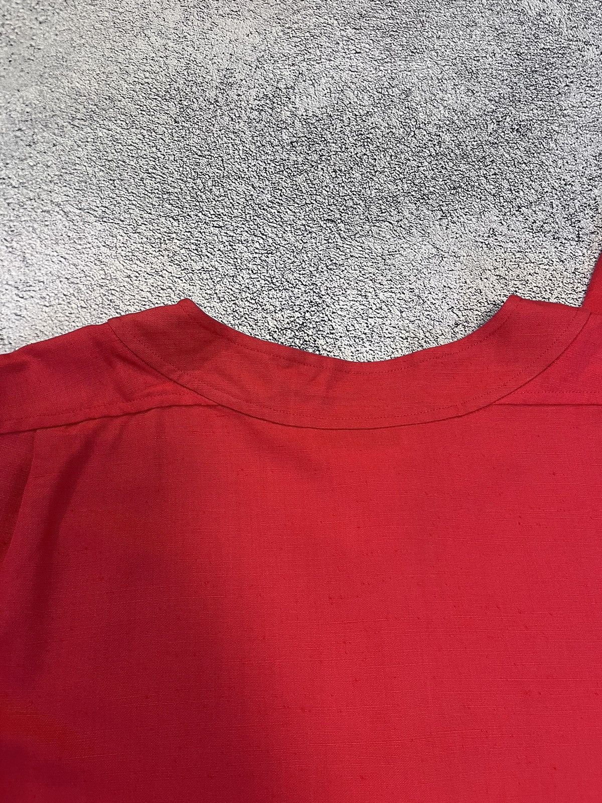 Yves Saint Laurent YSL Variation Red Silk Linen Blouse Gold Buttons Vintage F38 Size S / US 4 / IT 40 - 23 Thumbnail