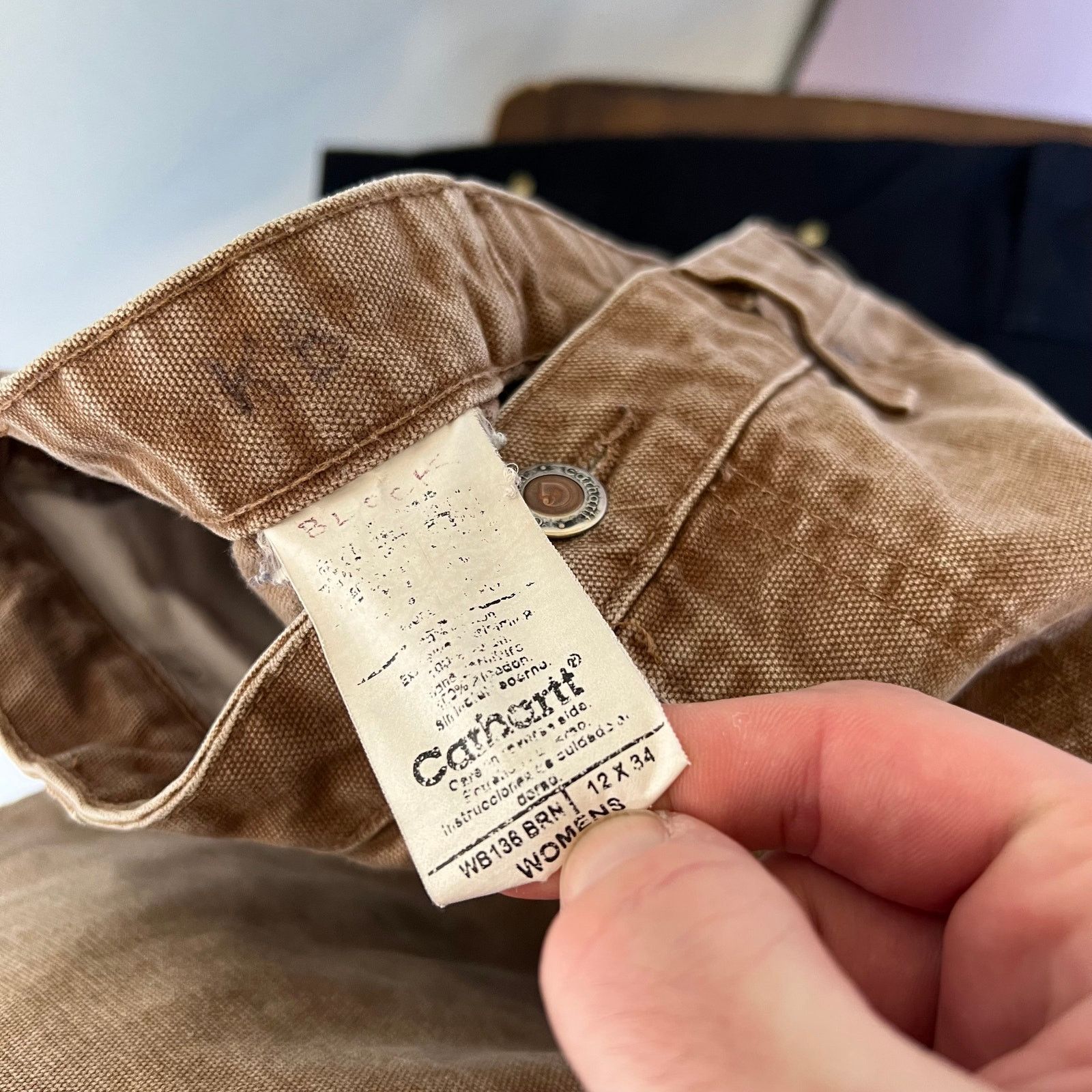 Carhartt × Vintage Carhartt WOMENS brown double knee work wear carpenter pants Size US 33 - 6 Thumbnail