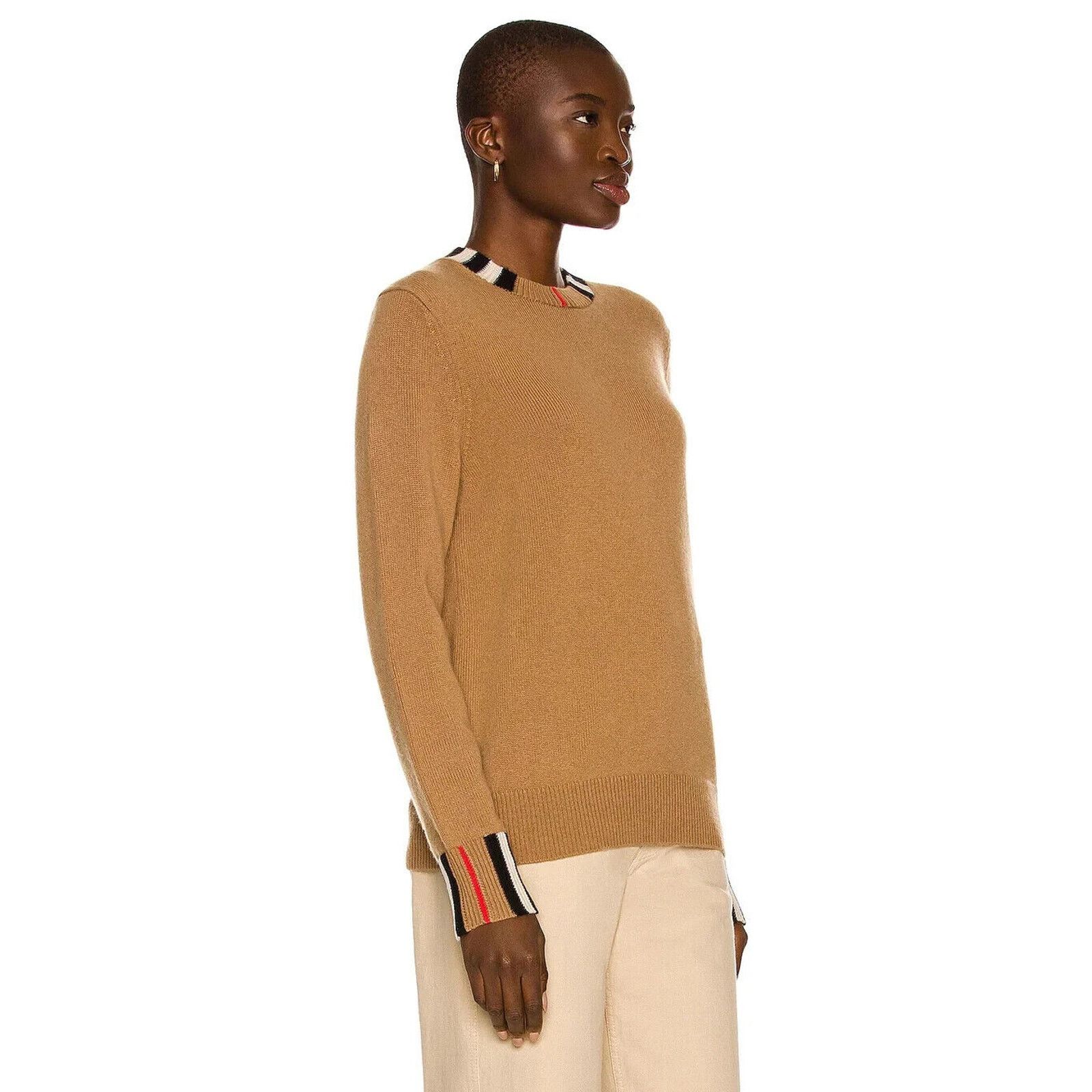 Burberry BURBERRY BEIGE WOOL CASHMERE CHECK LOGO PULLOVER SWEATER M Size M / US 6-8 / IT 42-44 - 7 Thumbnail