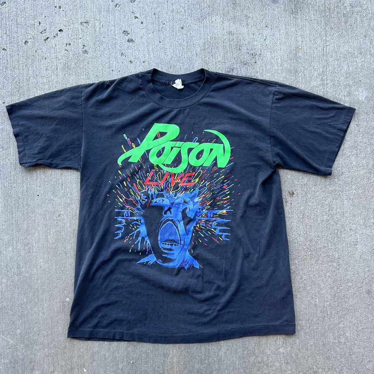Band Tees × Vintage Vtg 80s Poison Tee Size US XL / EU 56 / 4 - 1 Thumbnail