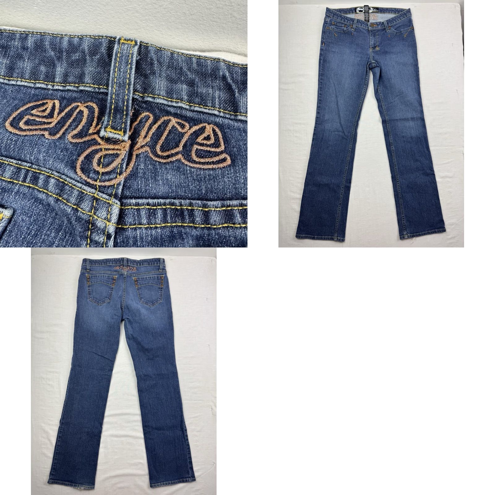 Enyce VINTAGE Enyce Jeans Womens Low Rise Hipster 13 Bootcut Embroidered Hip Hop Y2K Blue Girls Size 34" / US 12 / IT 48 - 10 Thumbnail