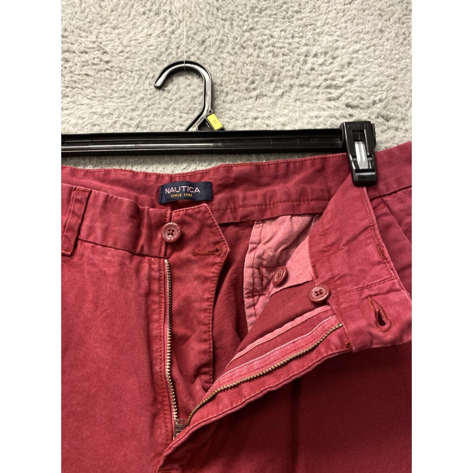 Nautica Nautica Men's Slim Fit Chino Pants W34 L32 Cotton Casual Travel Red Size US 34 / EU 50 - 3 Thumbnail