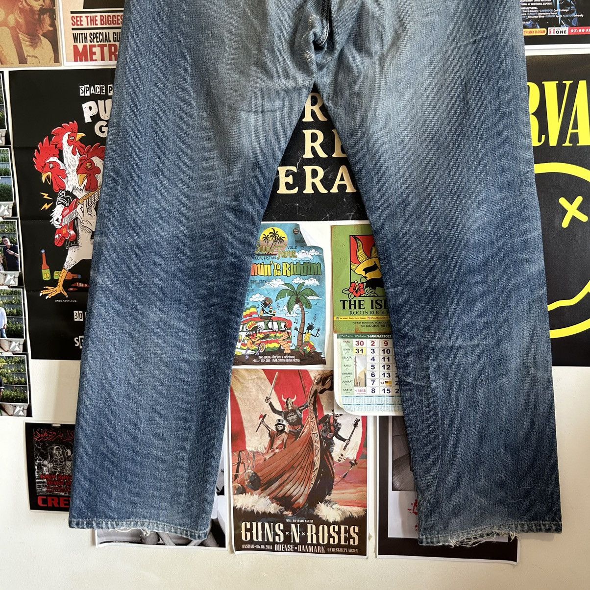 Edwin Vintage Function Edwin EZ502 Washed Blue Distressed Denim Size US 32 / EU 48 - 13 Thumbnail