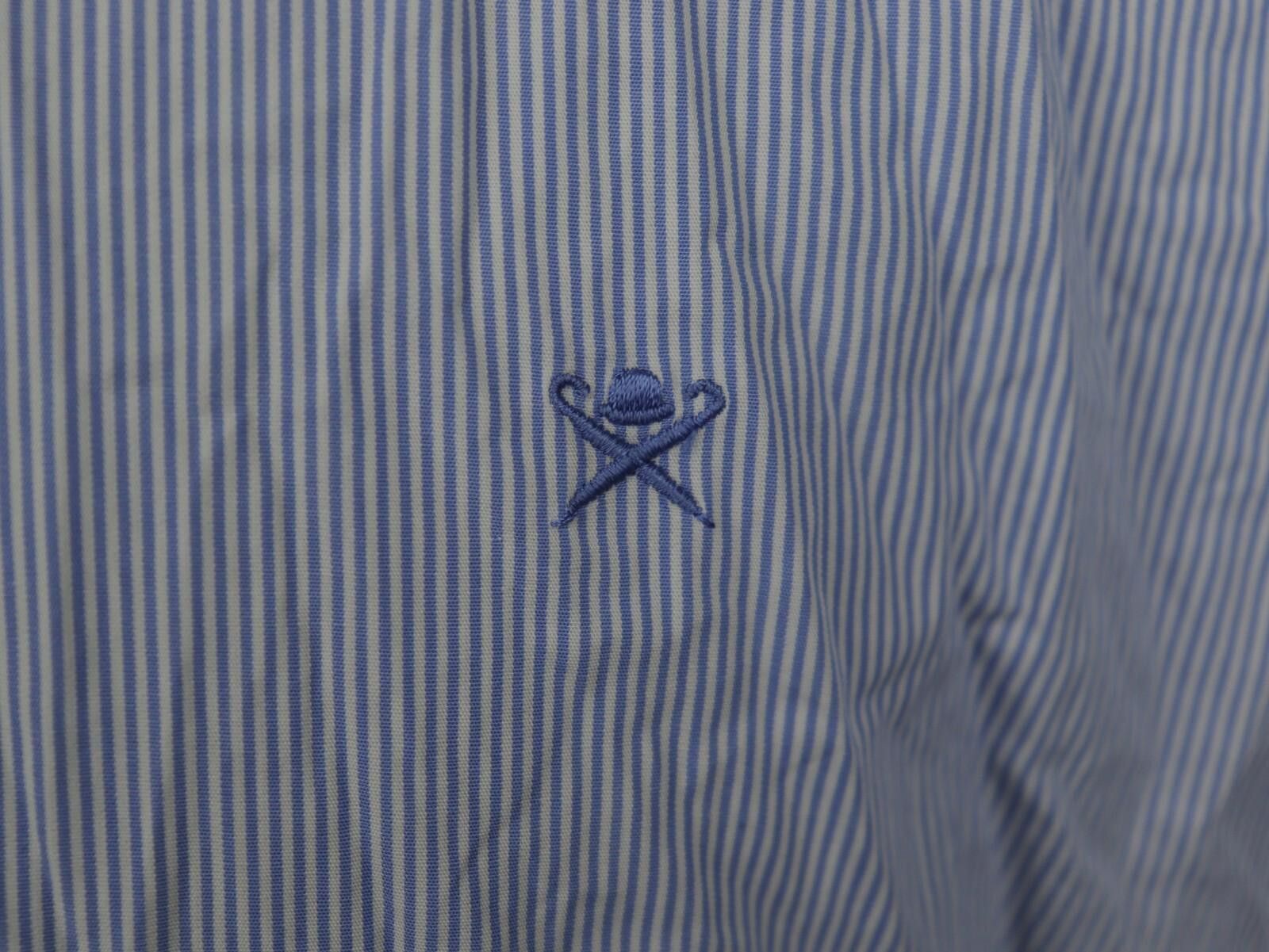 Designer Hackett London Blue Striped Button Up Shirt Size 2XL Size US XXL / EU 58 / 5 - 7 Thumbnail