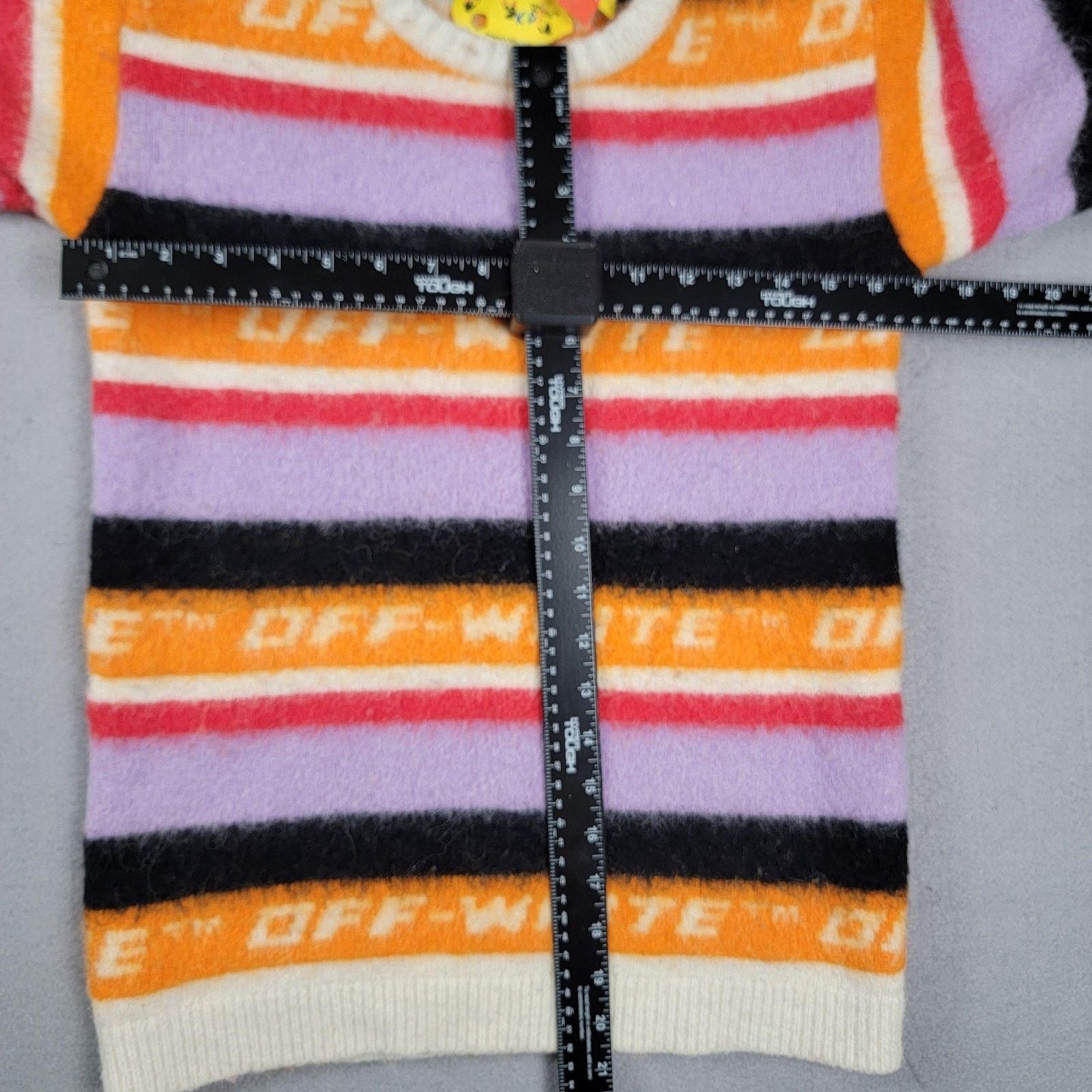 Off-White Off-White Sweater Kids Size 10 Multi-Color Stripe Logo Wool Size L / US 10 / IT 46 - 8 Thumbnail