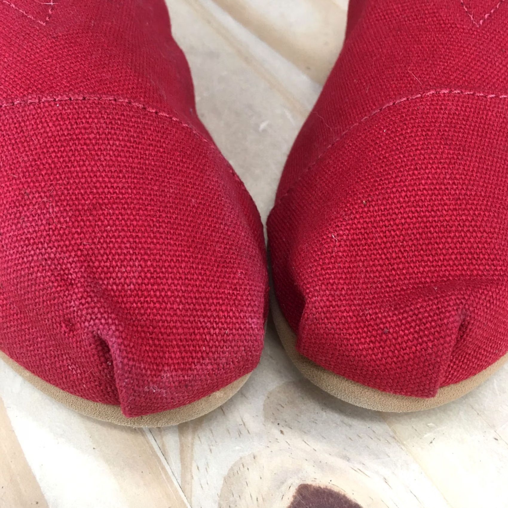 Toms TOMS Alpargata Slip-On Flats Womens 7.5 Red Canvas Casual Comfort Low Top Shoes Size M / US 6-8 / IT 42-44 - 6 Thumbnail
