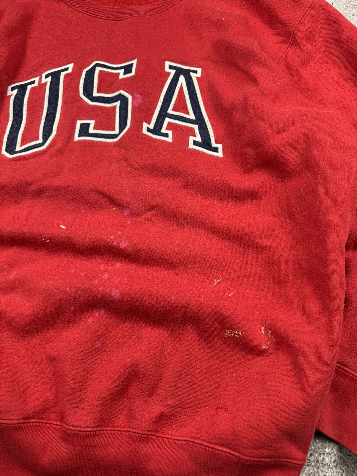 Polo Ralph Lauren VTG 90s POLO RALPH LAUREN USA BAGGY PAINTED Y2KSWEATSHIRT Size US XL / EU 56 / 4 - 3 Thumbnail