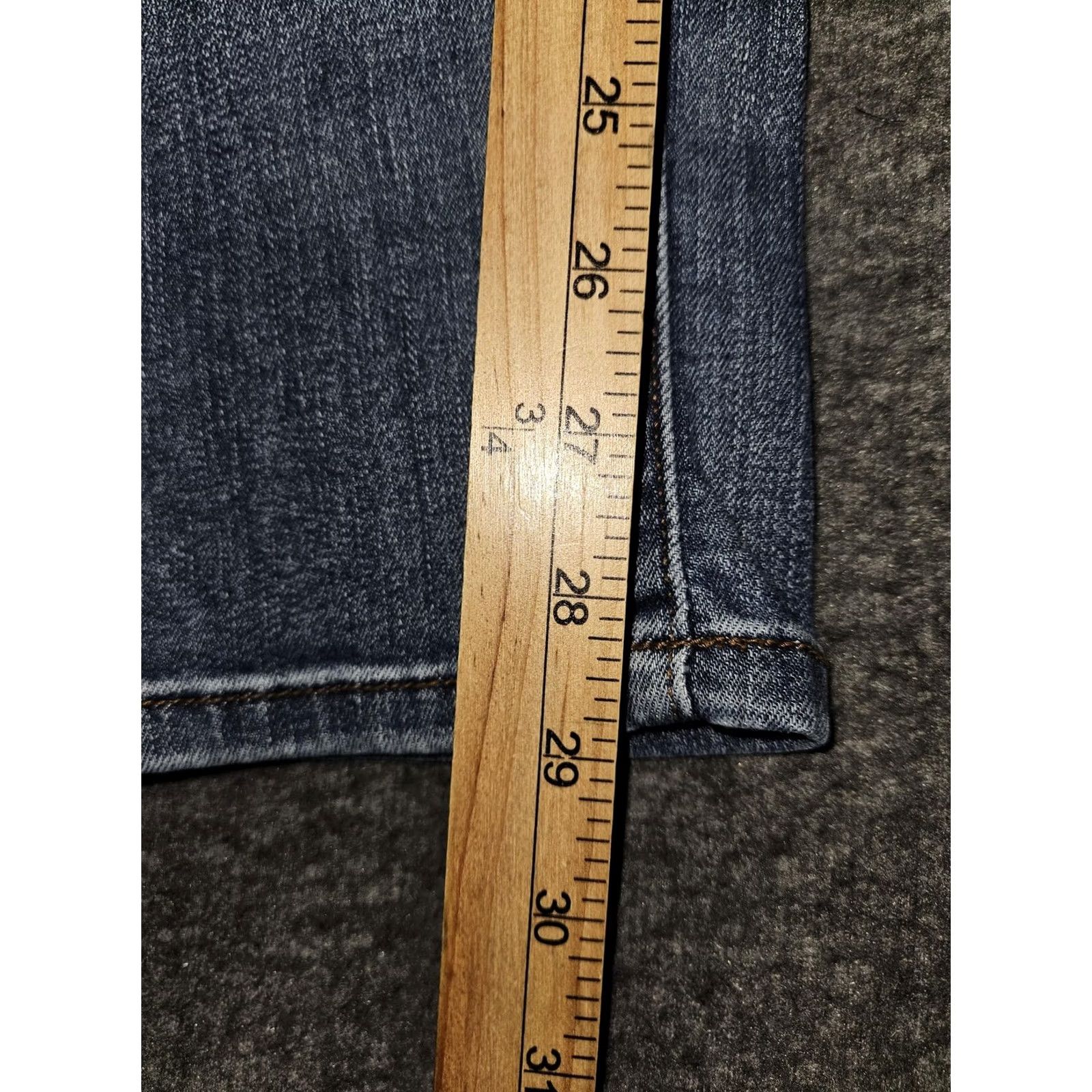 Denime Judy Blue Jeans Womens 7 28 Blue Straight Fit Distressed Stretch Denim JB92595MD Jeans 5-Pocket Logo Pocket Womens Blue Straight Fit Jeans Size 28" / US 6 / IT 42 - 6 Thumbnail