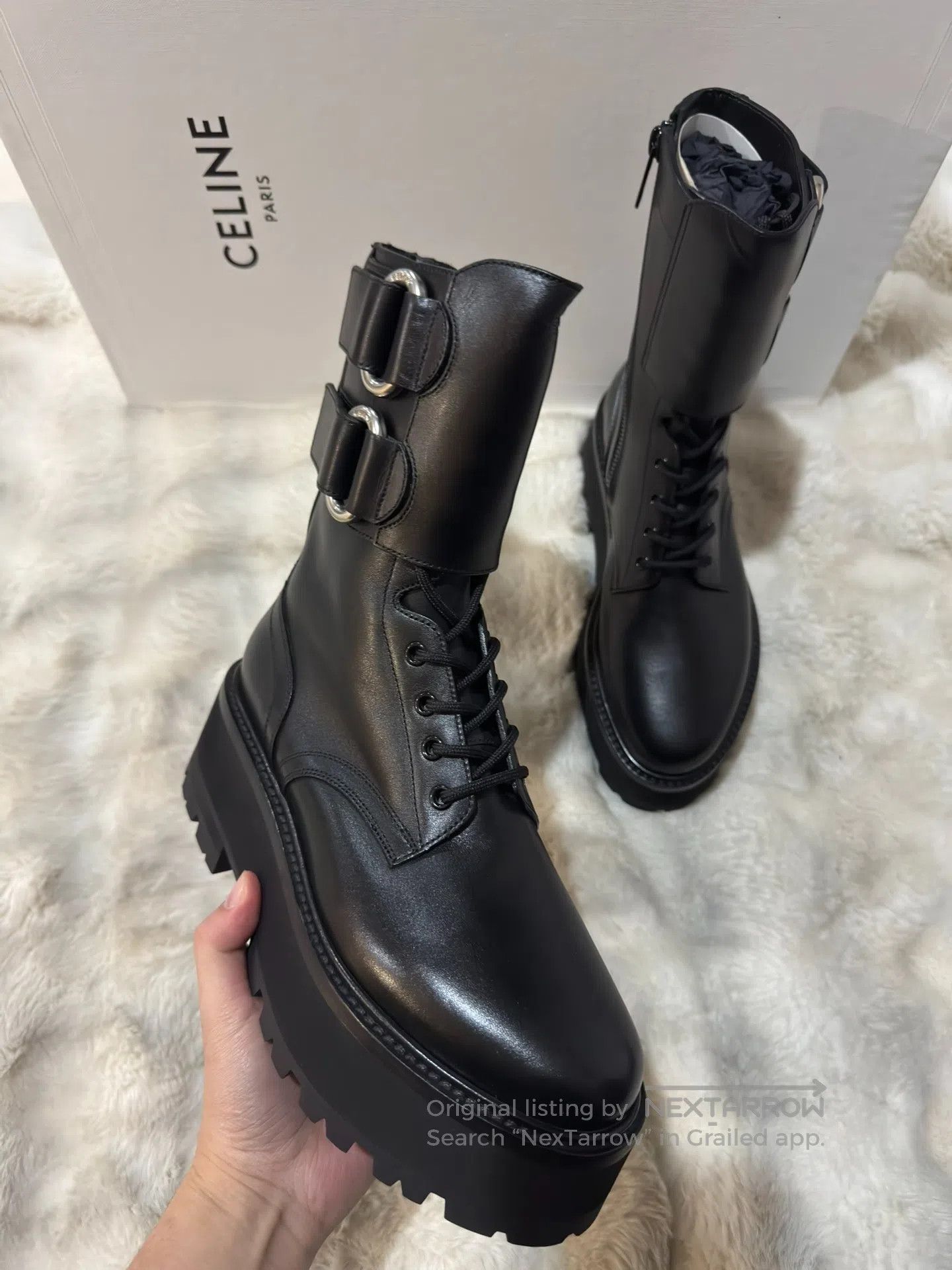 Celine CELINE Buckle Thick-soled Tall Martin Boots| Size US 9.5 / IT 39.5 - 5 Thumbnail
