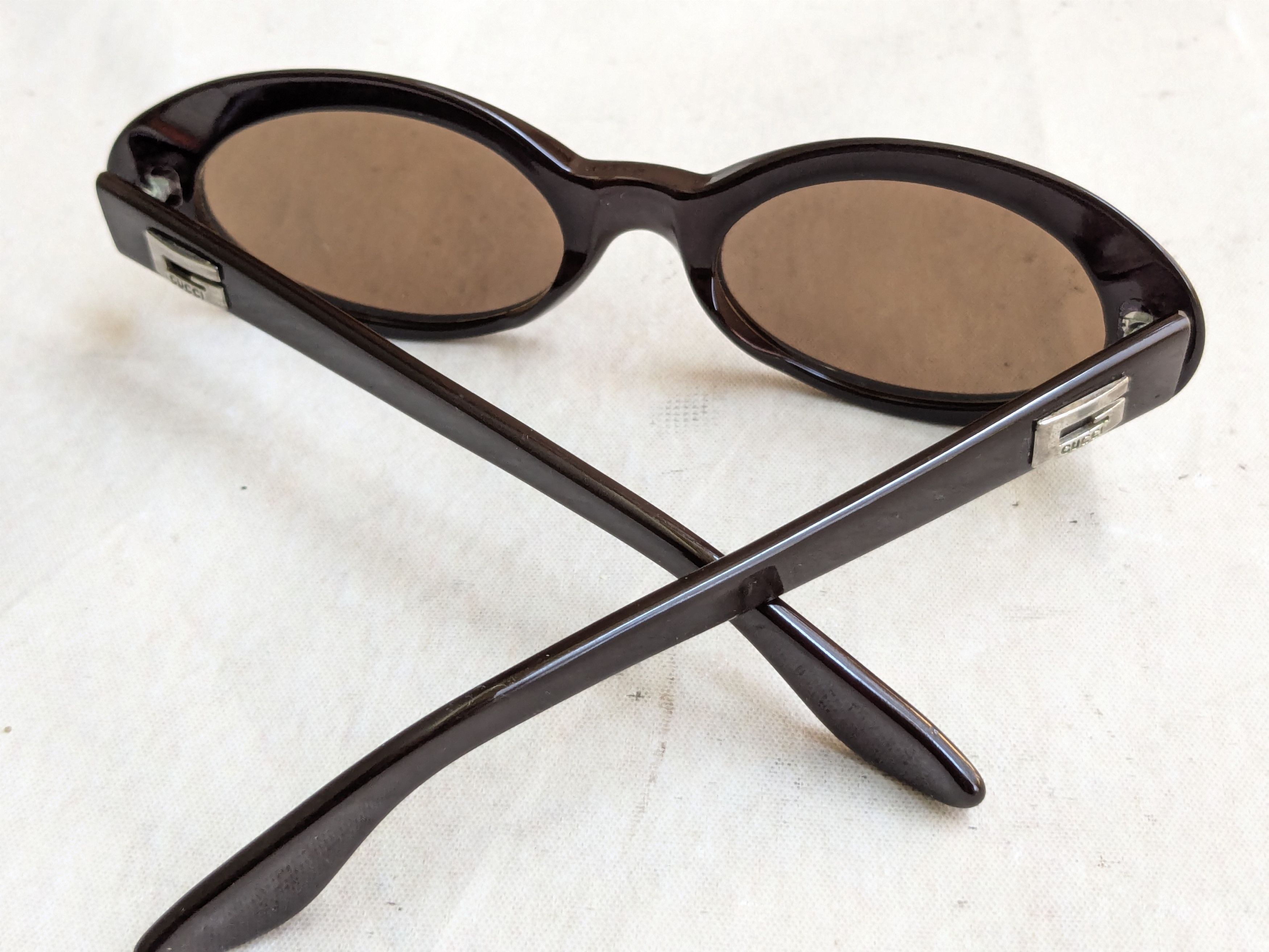Gucci × Vintage Gucci Sunglasses GG2413/N/S Brown Y2K Oval Size ONE SIZE - 11 Thumbnail