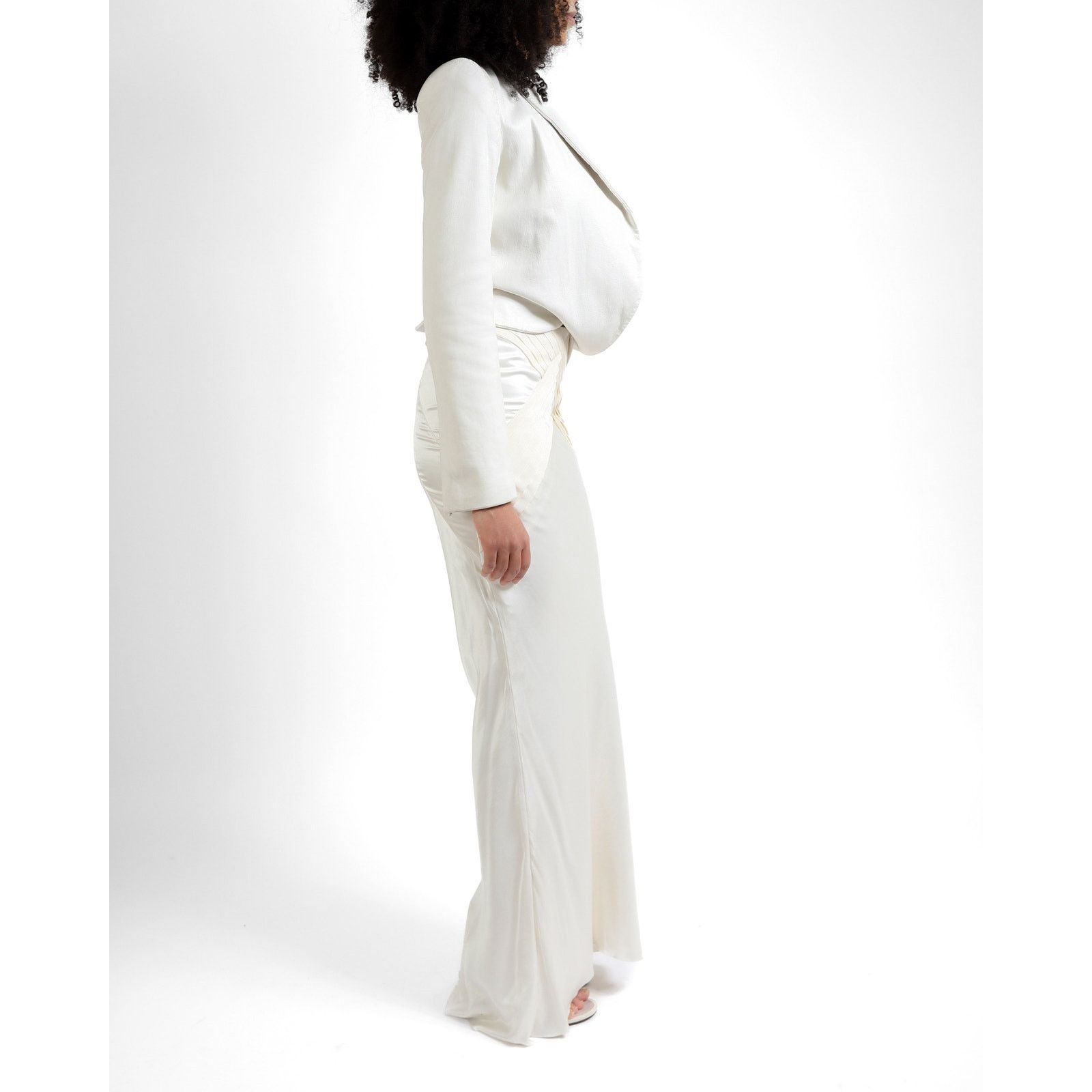 Haider Ackermann FW12 Asymmetrical Jacket with Lapel Collar in White Leather Size XS / US 0-2 / IT 36-38 - 6 Thumbnail