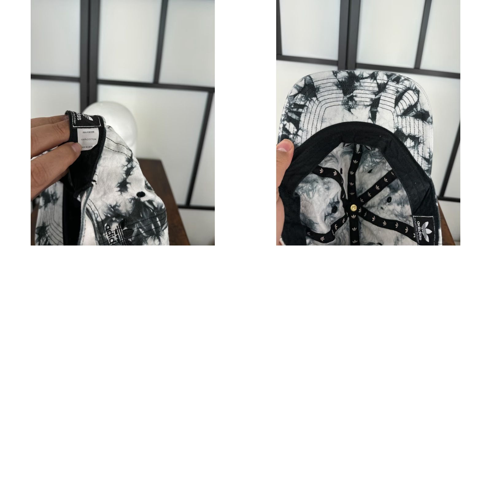Adidas Adidas Hat Cap Strap Back Womens One Size White Black Tie Dye 100% Cotton Twill Shirt Snapback Womens Beach Aloha Logo Adjustable Size ONE SIZE - 9 Thumbnail