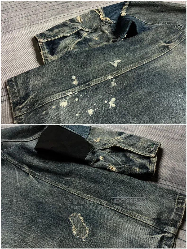 Neighborhood Neighborhood Distressed Washed Destroyed Denim Jacket L Si Size US L / EU 52-54 / 3 - 6 Thumbnail