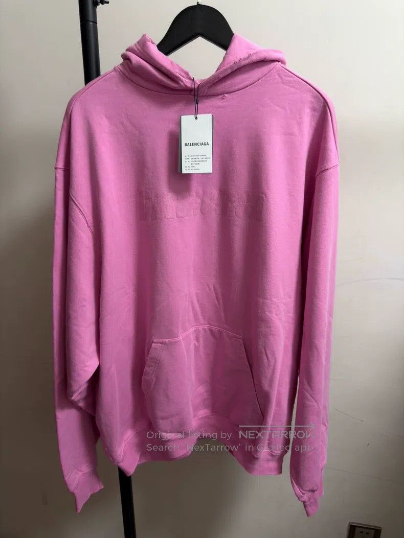 Balenciaga Balenciaga Pink Peaceful Print Hooded Sweatshirt Size US XXS / EU 40 - 1 Thumbnail