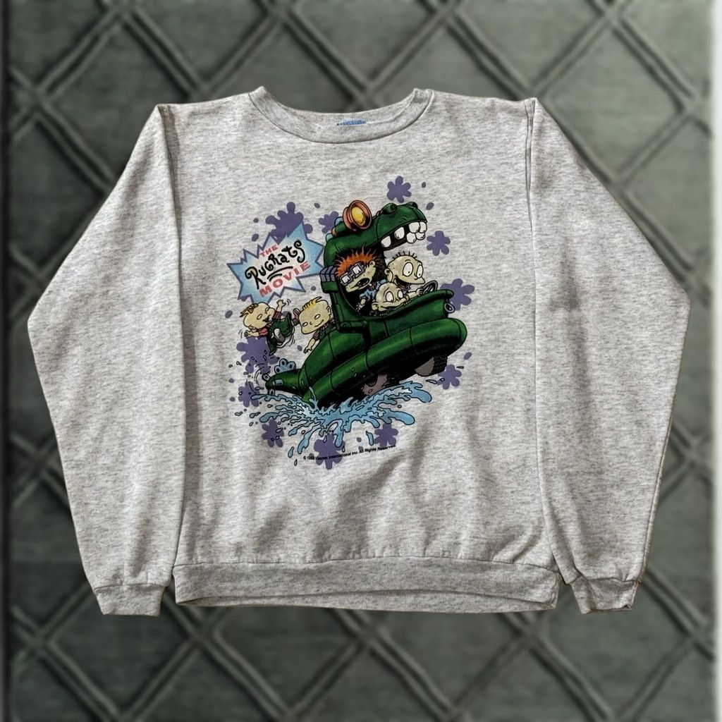 Nickelodeon VINTAGE Rugrats Sweatshirt Crewneck Unisex Adults Small/Medium Gray 90s Movie Graphic Print Chipmunk? Size US S / EU 44-46 / 1 - 1 Thumbnail