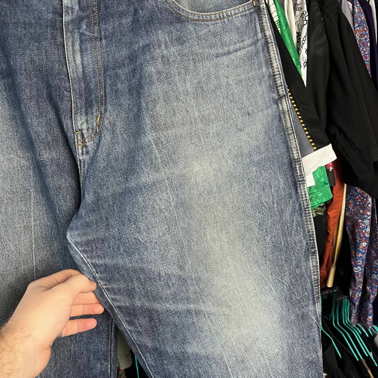 Fubu Vintage 90s FUBU Relaxed Rap Baggy Blue Faded Denim Pants Size US 40 / EU 56 - 5 Thumbnail