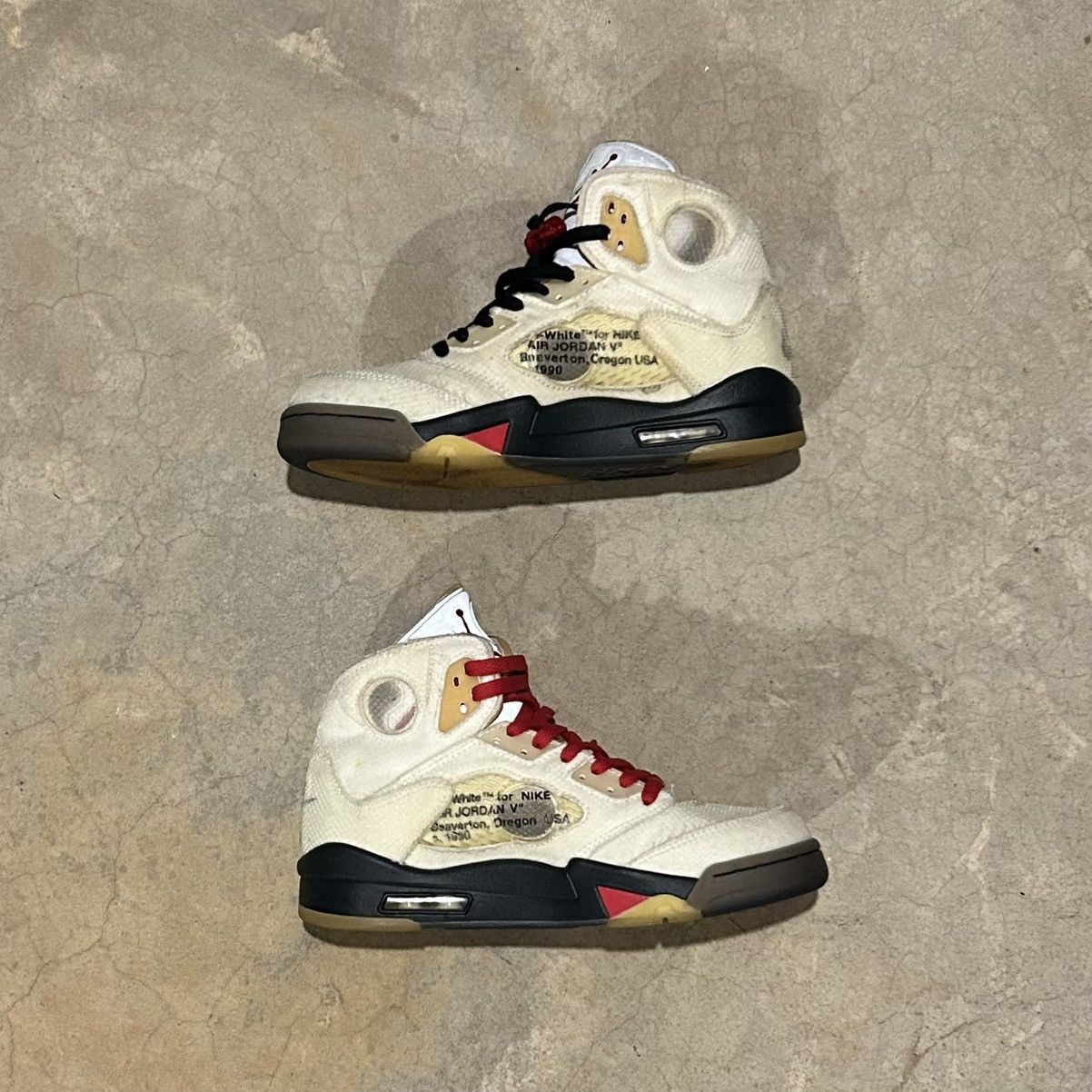 Jordan Brand × Nike × Off-White Air Jordan 5 Retro Off-White Sail 2020 US 7.5 Size US 7.5 / EU 40-41 - 4 Thumbnail