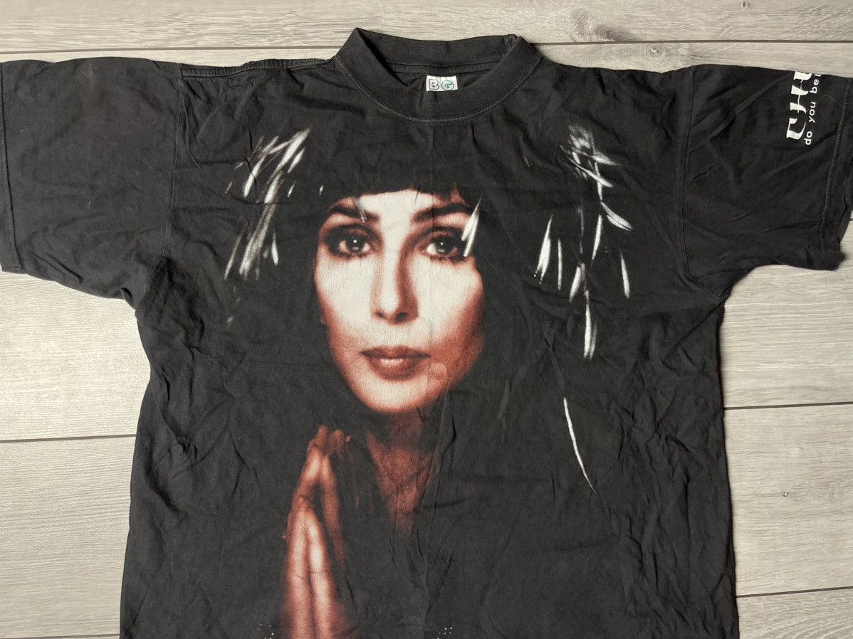 Band Tees Vintage 90s Cher AOP Do You Believe? Black T-shirt Sz Large Size US L / EU 52-54 / 3 - 3 Thumbnail