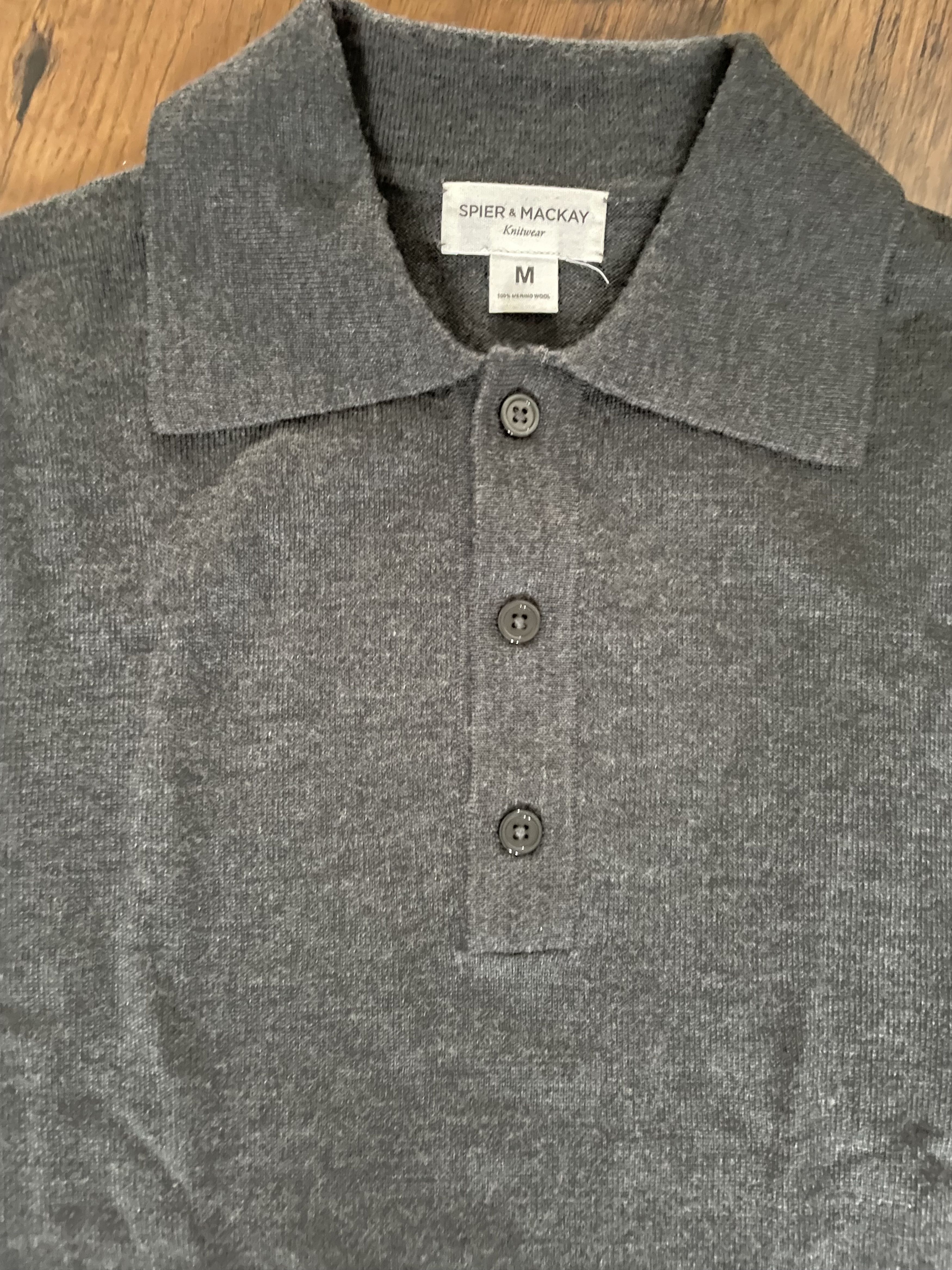 Spier & Mackay Charcoal knit polo Size US M / EU 48-50 / 2 - 3 Thumbnail