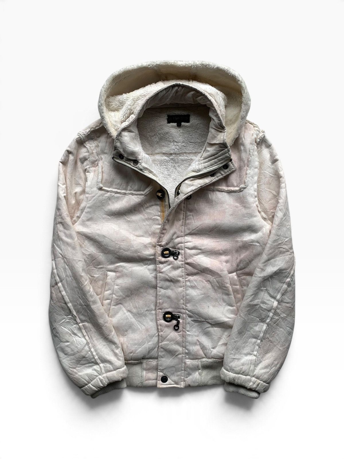 In The Attic 2000s IN THE ATTIC fur multi zip gimmic jacket Y2K