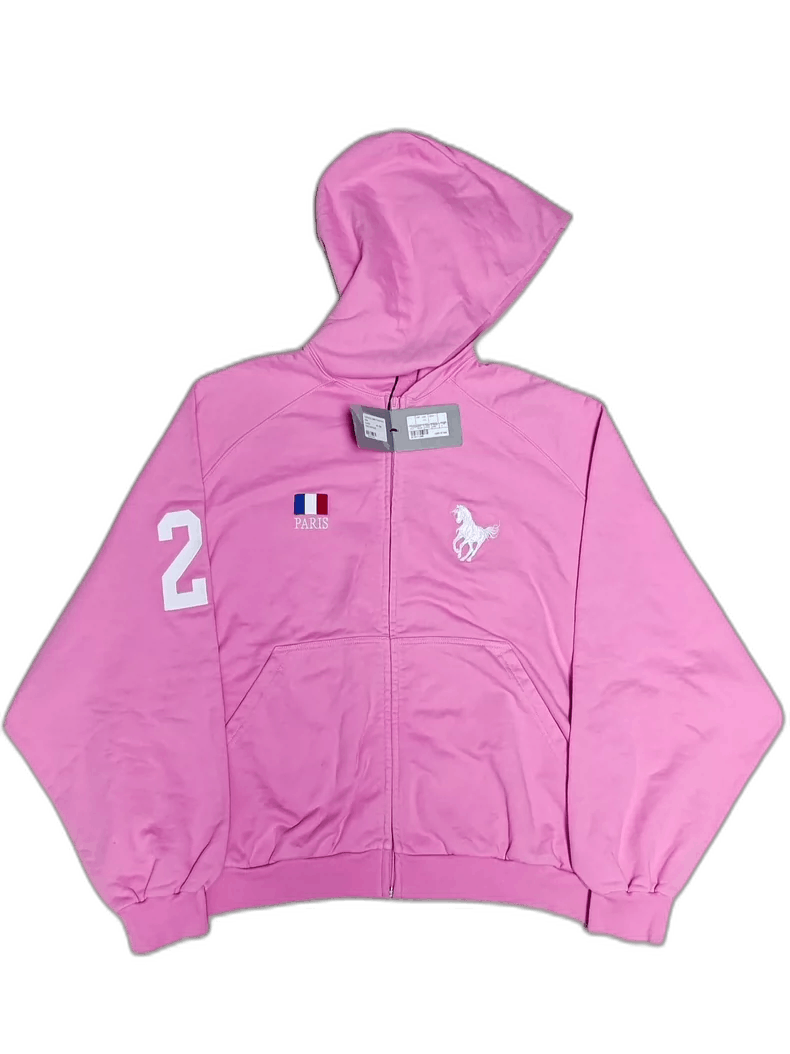 Balenciaga Pink Vintage Zip-Up Hoodie Jacket-yf Size US M / EU 48-50 / 2 - 1 Thumbnail