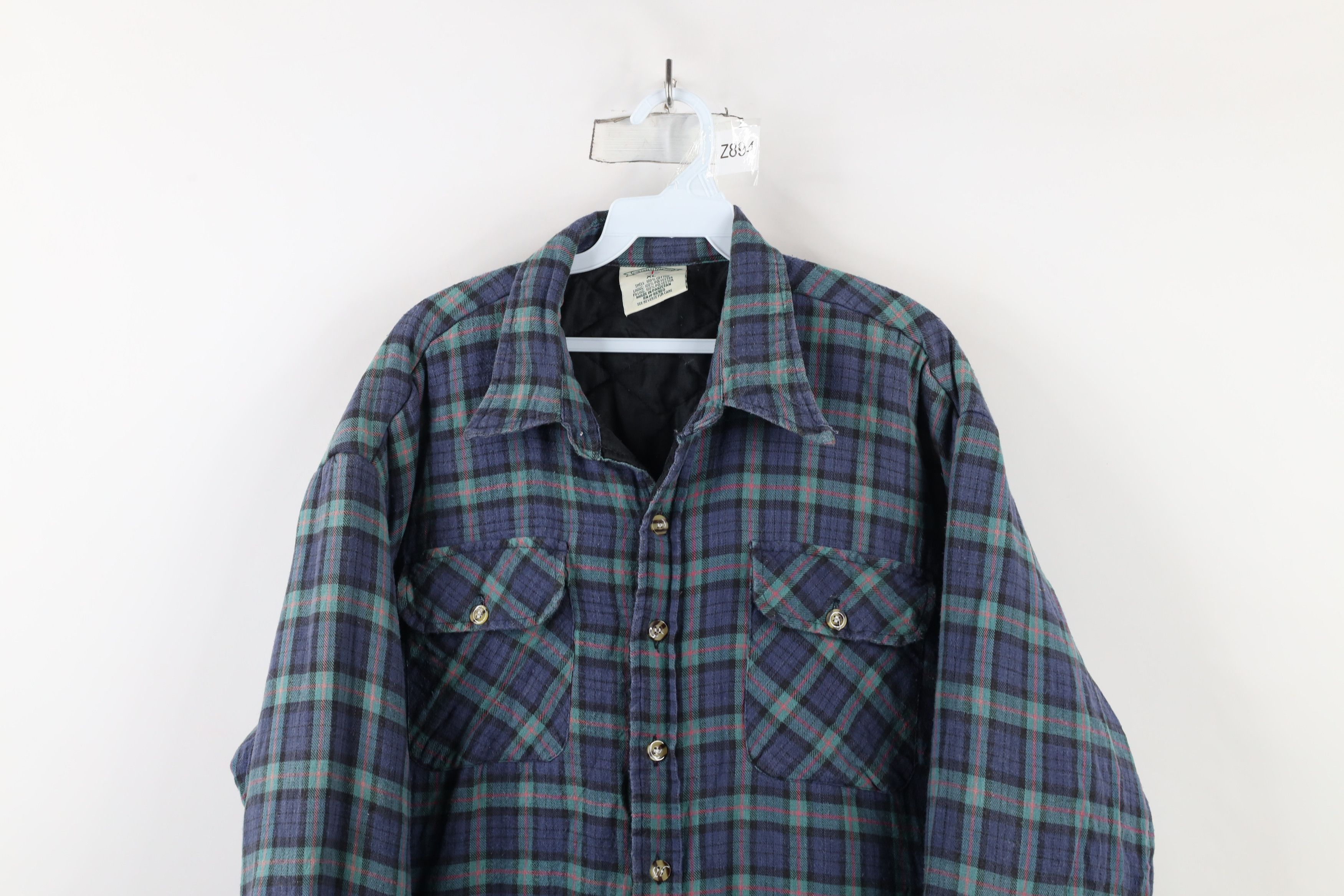 Vintage Vintage 90s Streetwear Quilted Flannel Button Shirt Jacket Size US XL / EU 56 / 4 - 2 Thumbnail