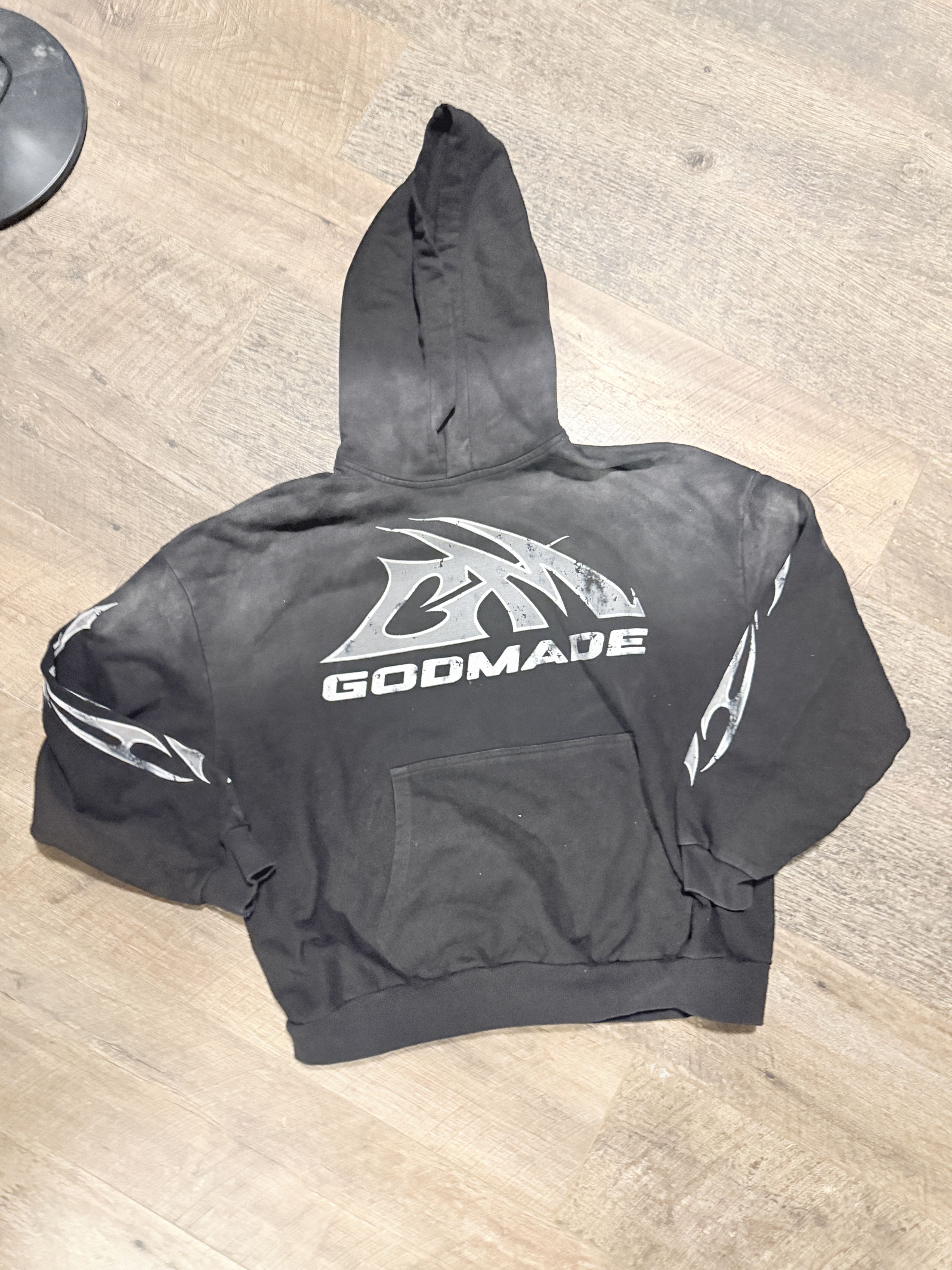 GodMade clo Godmade GM Logo Hoodie Washed Black Size US XL / EU 56 / 4 - 1 Thumbnail
