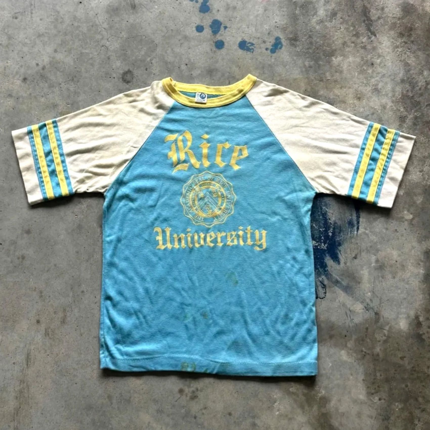 Vintage VINTAGE 60s Raglan T-Shirt Rice University Houston Texas ARTEX Blue M Men Short Sleeve Shirt Adult Medium Mens Size US M / EU 48-50 / 2 - 2 Thumbnail