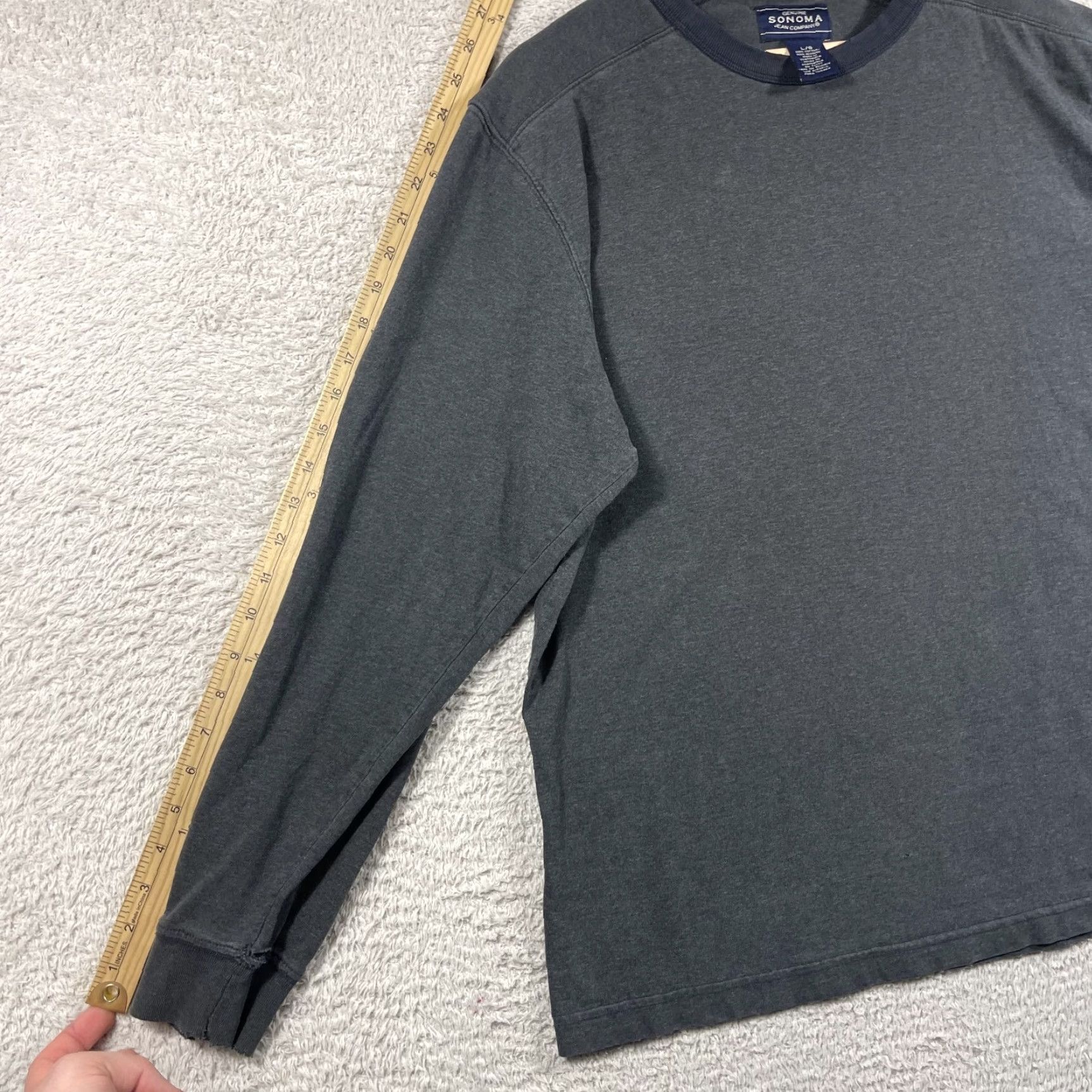 Vintage VINTAGE Sonoma T-Shirt Mens Large Black Long Sleeve Y2K Grunge Faded Classic Cobain Size US L / EU 52-54 / 3 - 7 Thumbnail