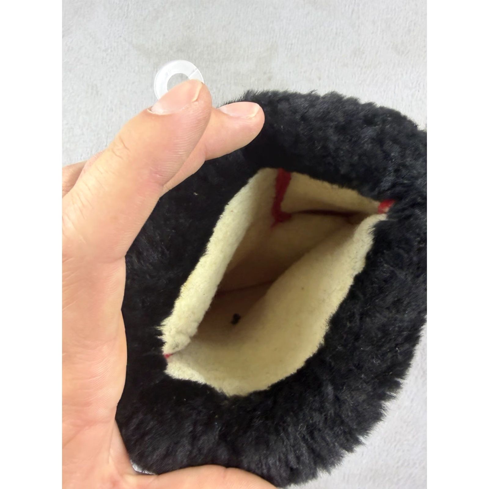 Vintage VINTAGE Woolrich Mittens Gloves Mitten Lined USA Made Red Black Faux Fur Sherpa Lined 80s Women One Size USA Womens Size ONE SIZE - 5 Thumbnail