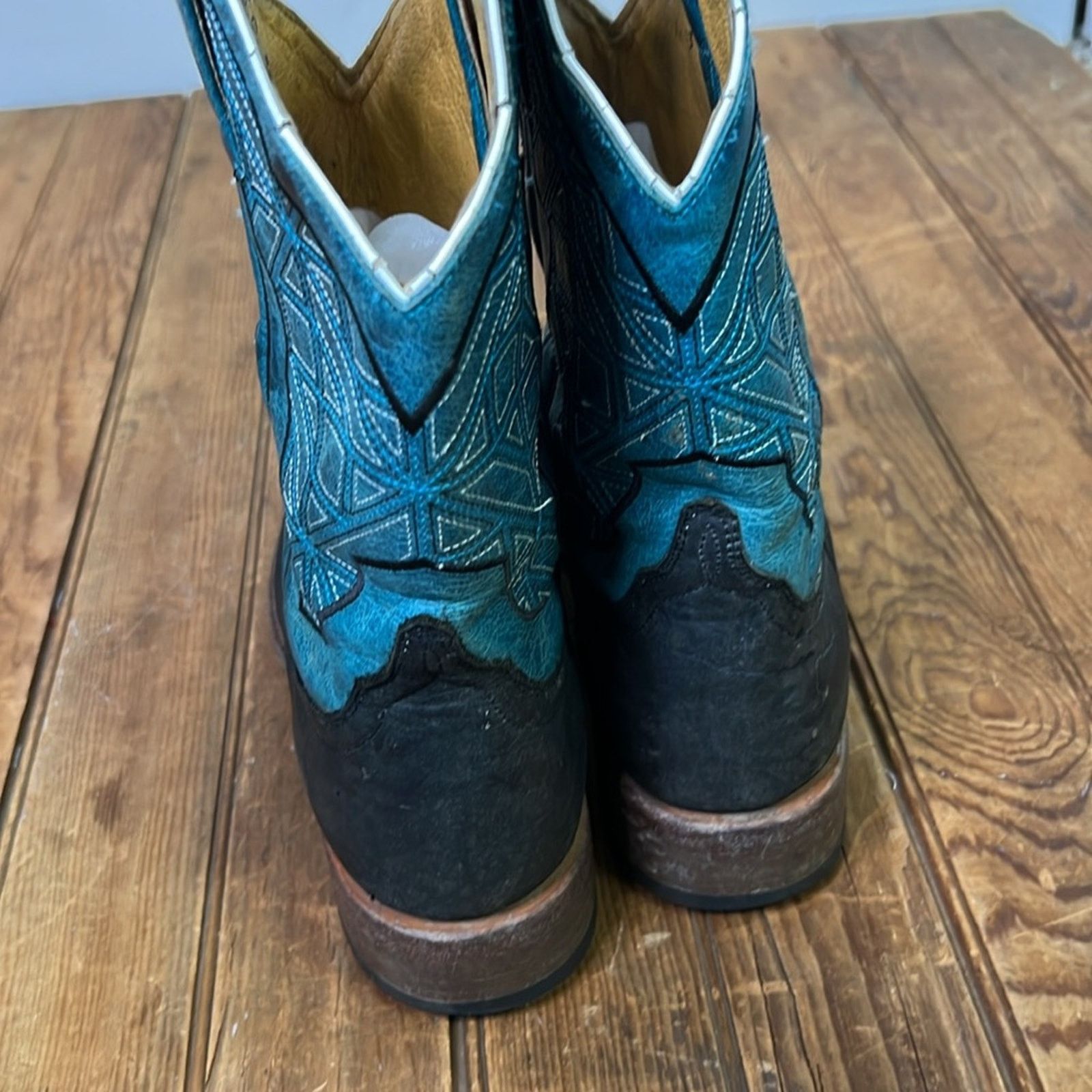 CINCH Mens Cinch Edge great handmade cowboy boots teal black Size US 6.5 / EU 39-40 - 5 Thumbnail