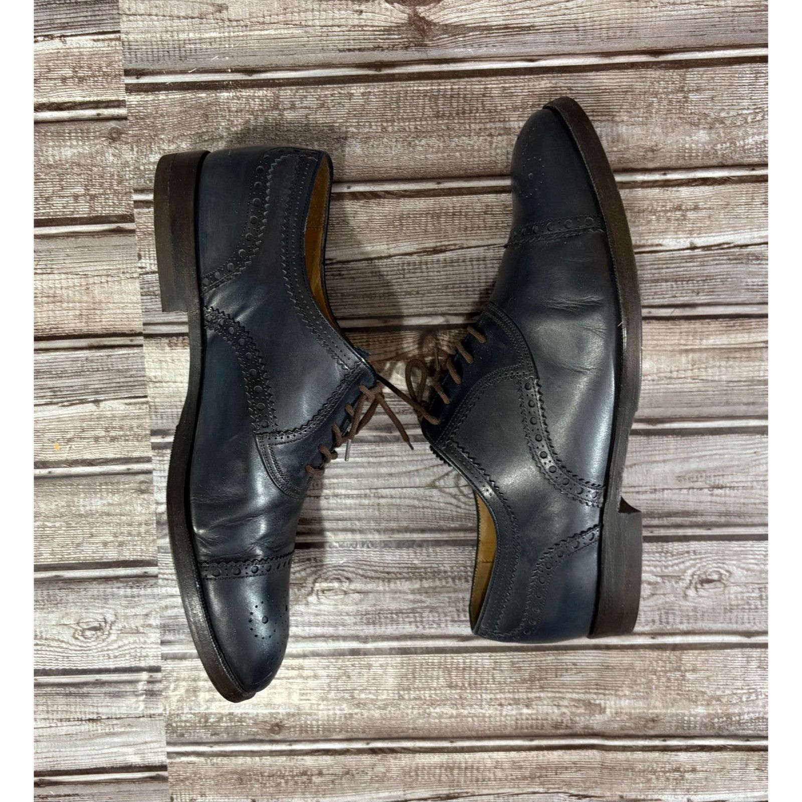 Gucci Gucci leather Oxford Brogue Shoes size US 9 color blue made Size US 9 / EU 42 - 6 Thumbnail