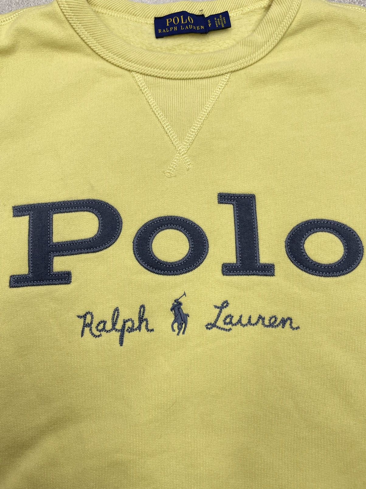 Polo Ralph Lauren Women Polo Ralph Lauren Sweatshirt Yellow Big Logo Y2K Rugby Size S / US 4 / IT 40 - 5 Thumbnail