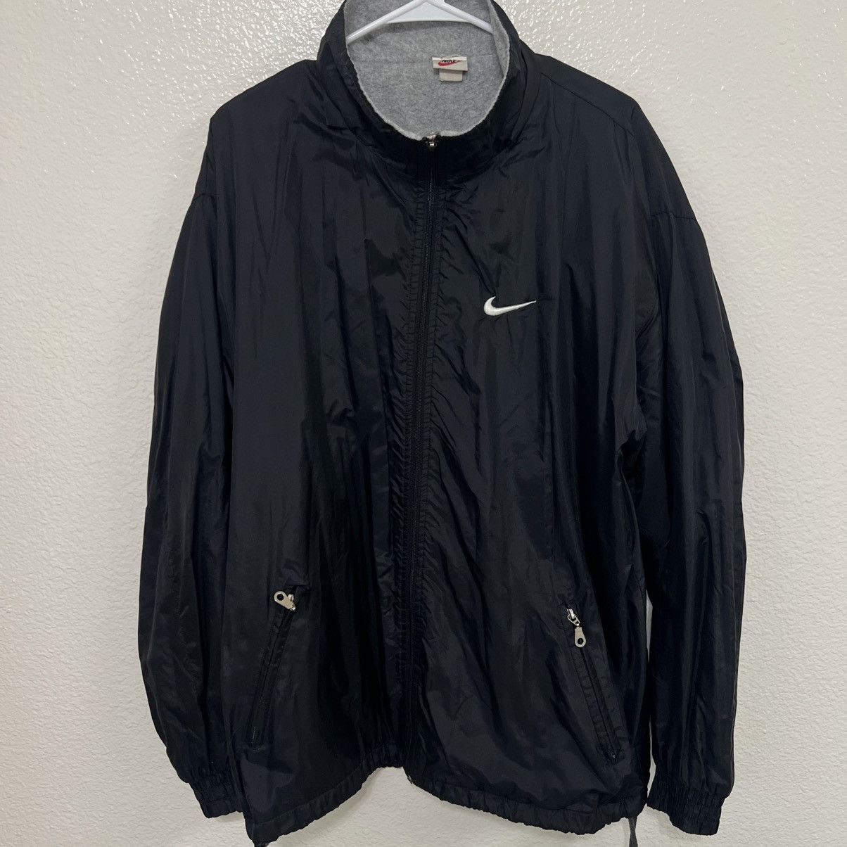 Nike Vintage 90s Nike Lined Jacket Lightweight Black Size US XL / EU 56 / 4 - 2 Thumbnail