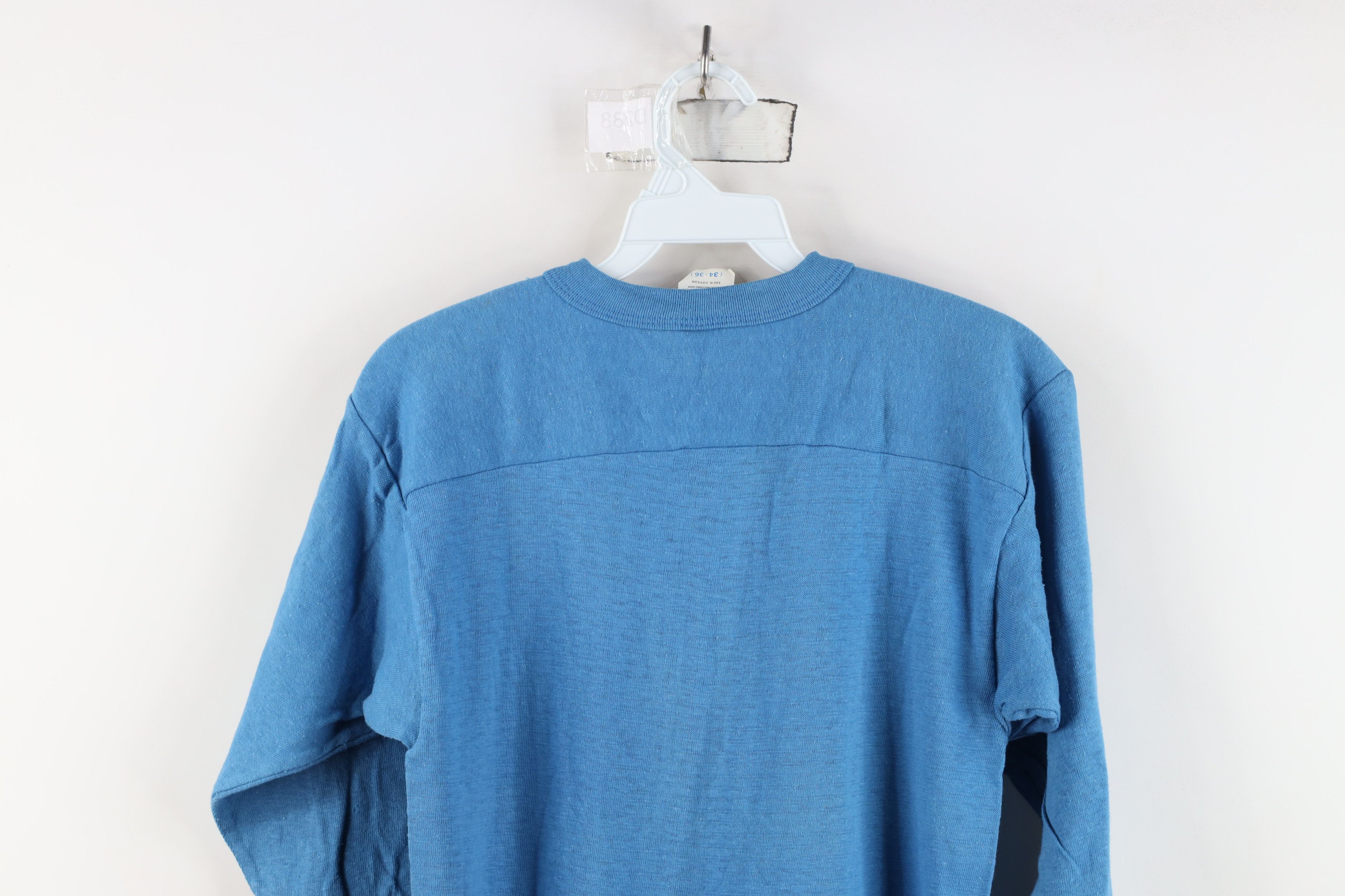 Vintage Vintage 60s 70s Cotton Knit Football Jersey T-Shirt Blue USA Size US S / EU 44-46 / 1 - 11 Thumbnail
