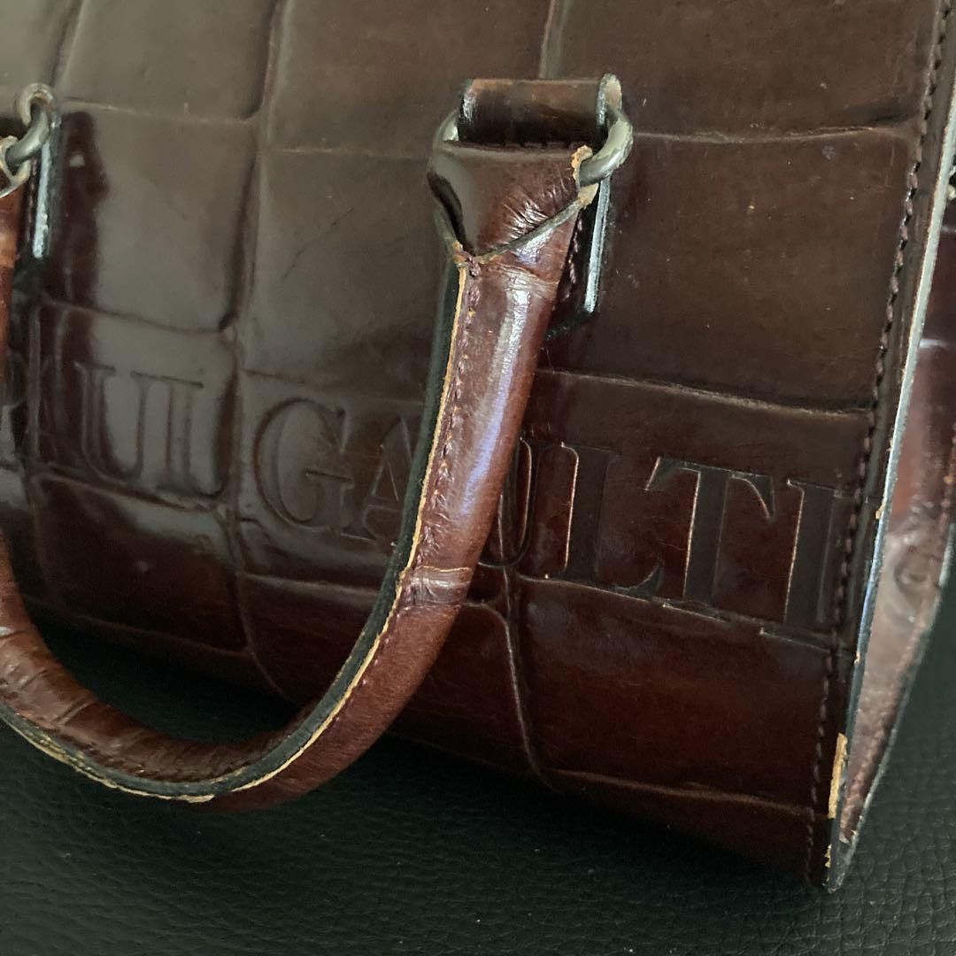 Jean Paul Gaultier Logo Crocodile Embossed 2 Way Shoulder Bag Size ONE SIZE - 8 Thumbnail