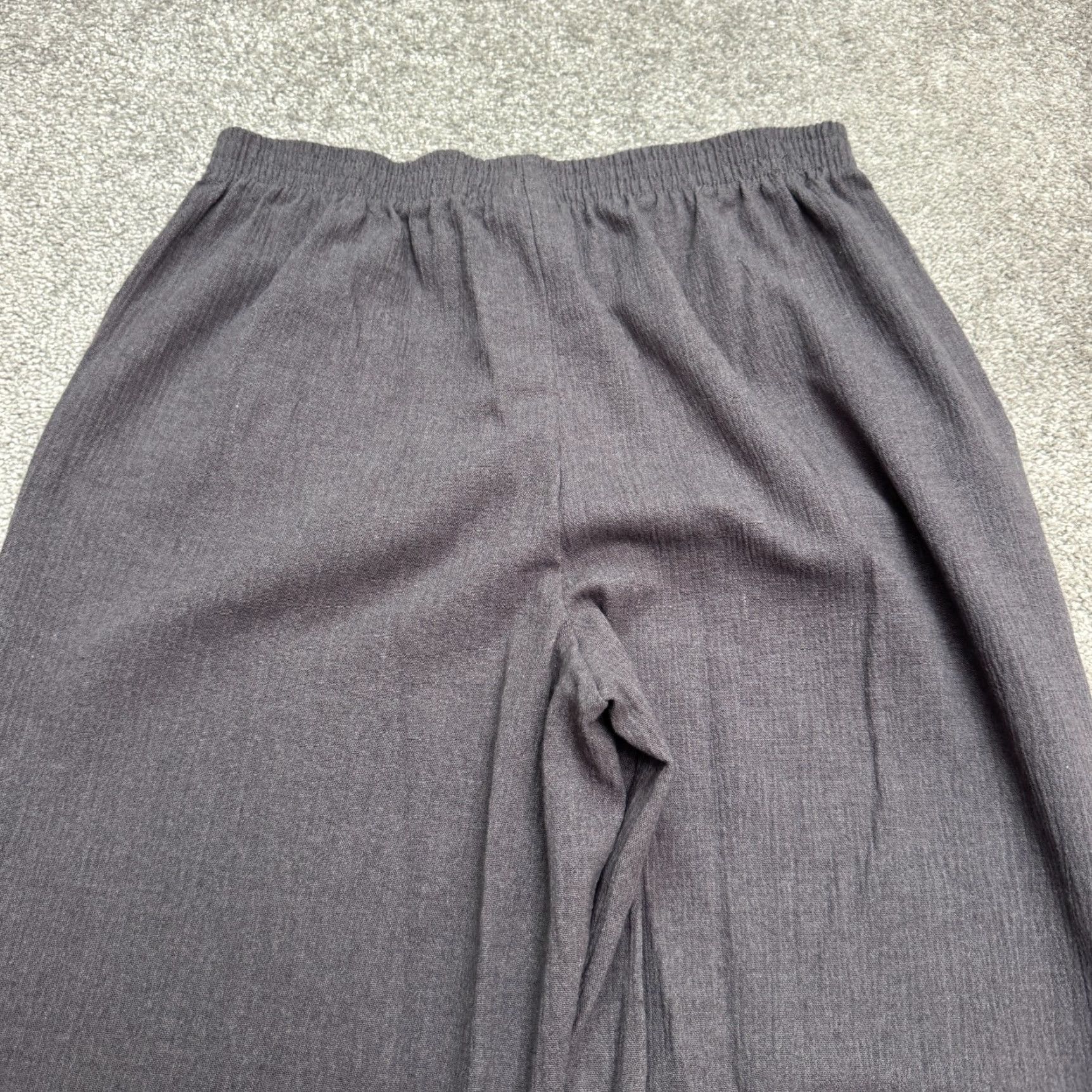 Blair Blair Pull On Pants Women s 4 Petite Wide Leg Cropped Dark Gray Elastic Waist Size 36" / US 14 / IT 50 - 4 Thumbnail