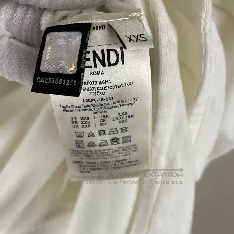 Fendi Fendi Women's White Cotton T-Shirt with Design . Size XXS / US 00 / IT 34 - 4 Thumbnail