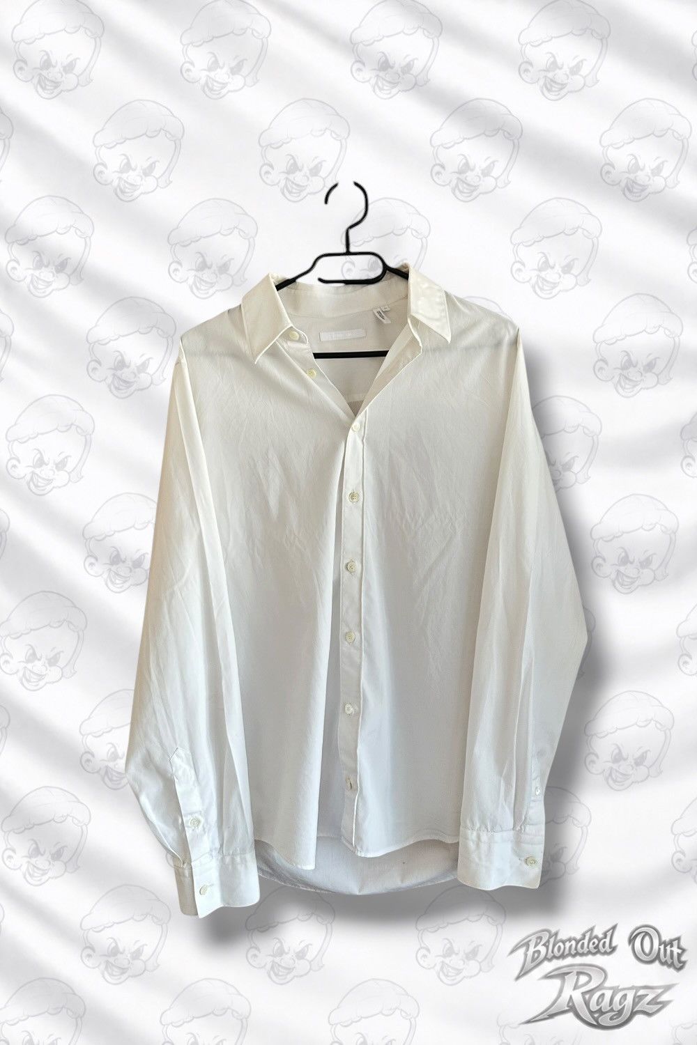 Helmut Lang Helmut Lang Silver Chrome Logo Shirt Size US M / EU 48-50 / 2 - 2 Thumbnail