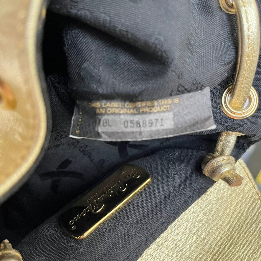 Paloma Picasso × Vintage Paloma Picasso Gold Italian Leather Drawstring Bucket Bag Size ONE SIZE - 6 Thumbnail