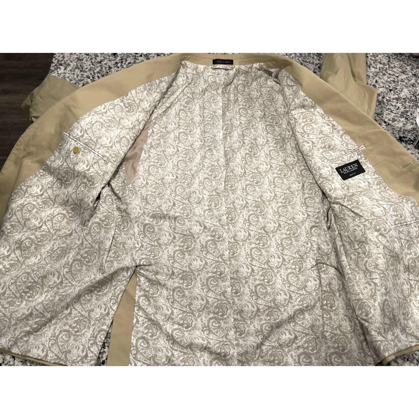 Ralph Lauren Ralph Lauren Black Label Slim Fit Double Vented Tan Blazer Sport Jacket 46R Mens Size 46R - 5 Thumbnail