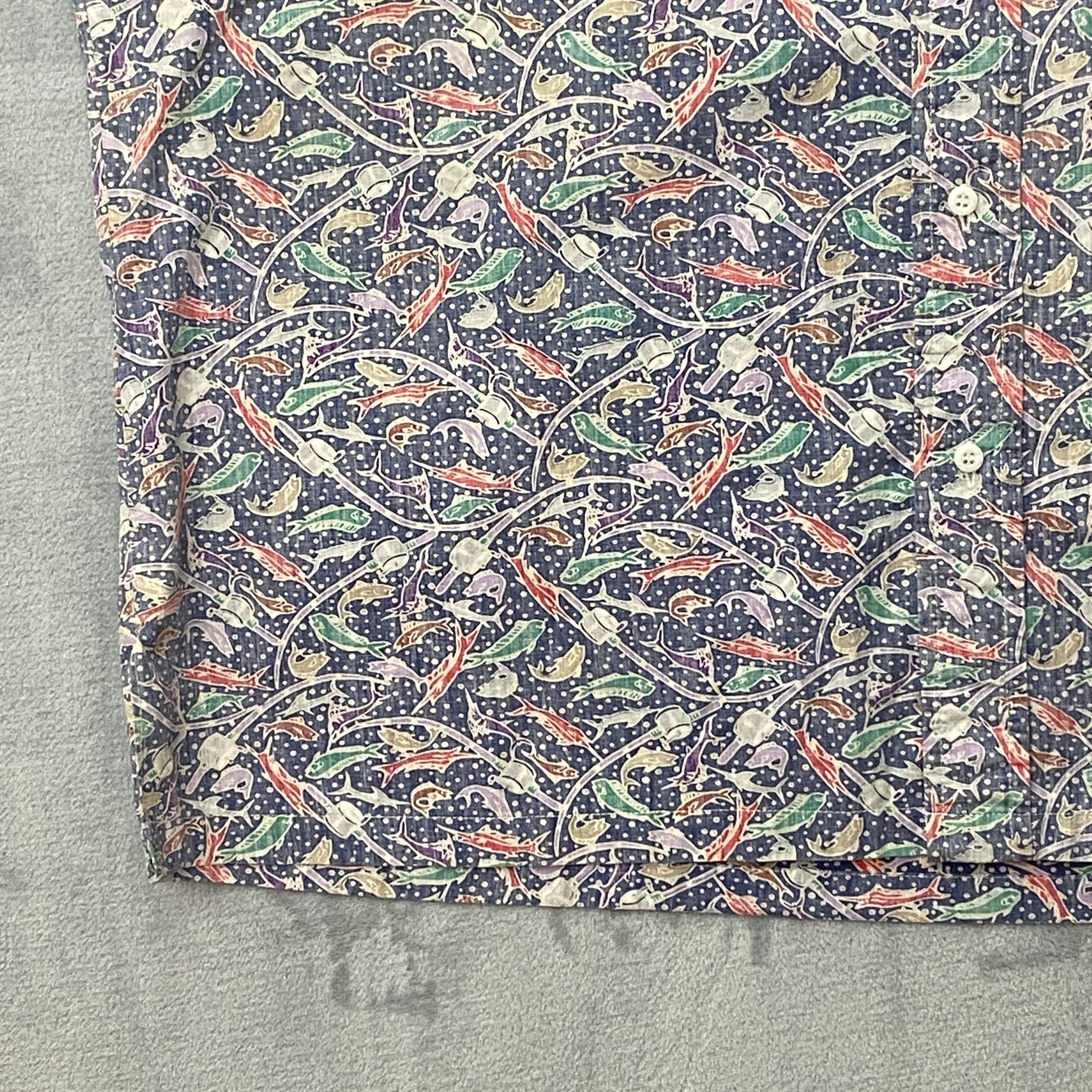 Vintage KAHALA Men 2XL SALTWATER FISH SCHOOL Short Sleeve Camp Size US XXL / EU 58 / 5 - 7 Thumbnail