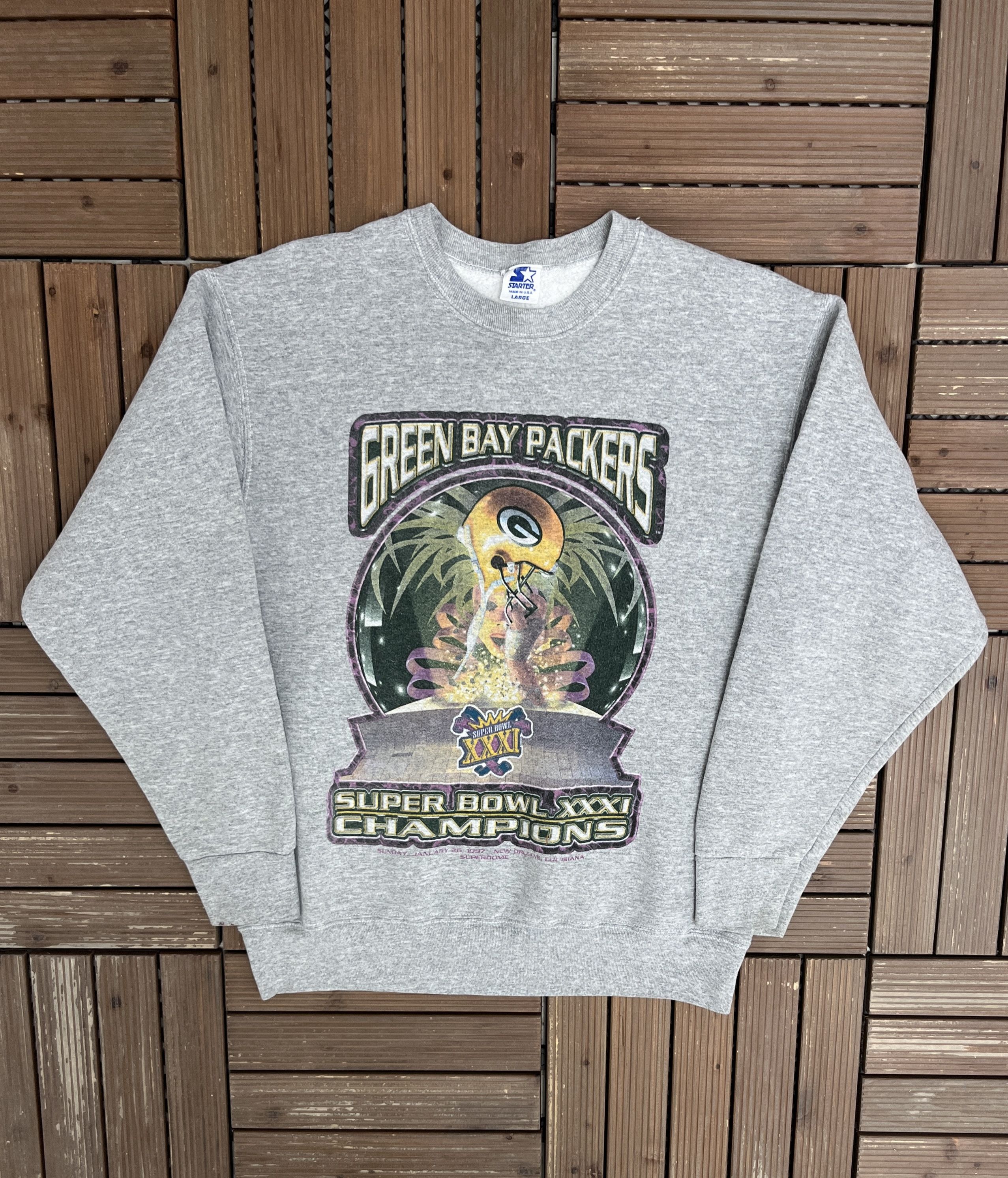 Starter × Vintage Green Bay Packers Super Bowl XXXI Champions Vintage Crewneck Size US L / EU 52-54 / 3 - 1 Thumbnail
