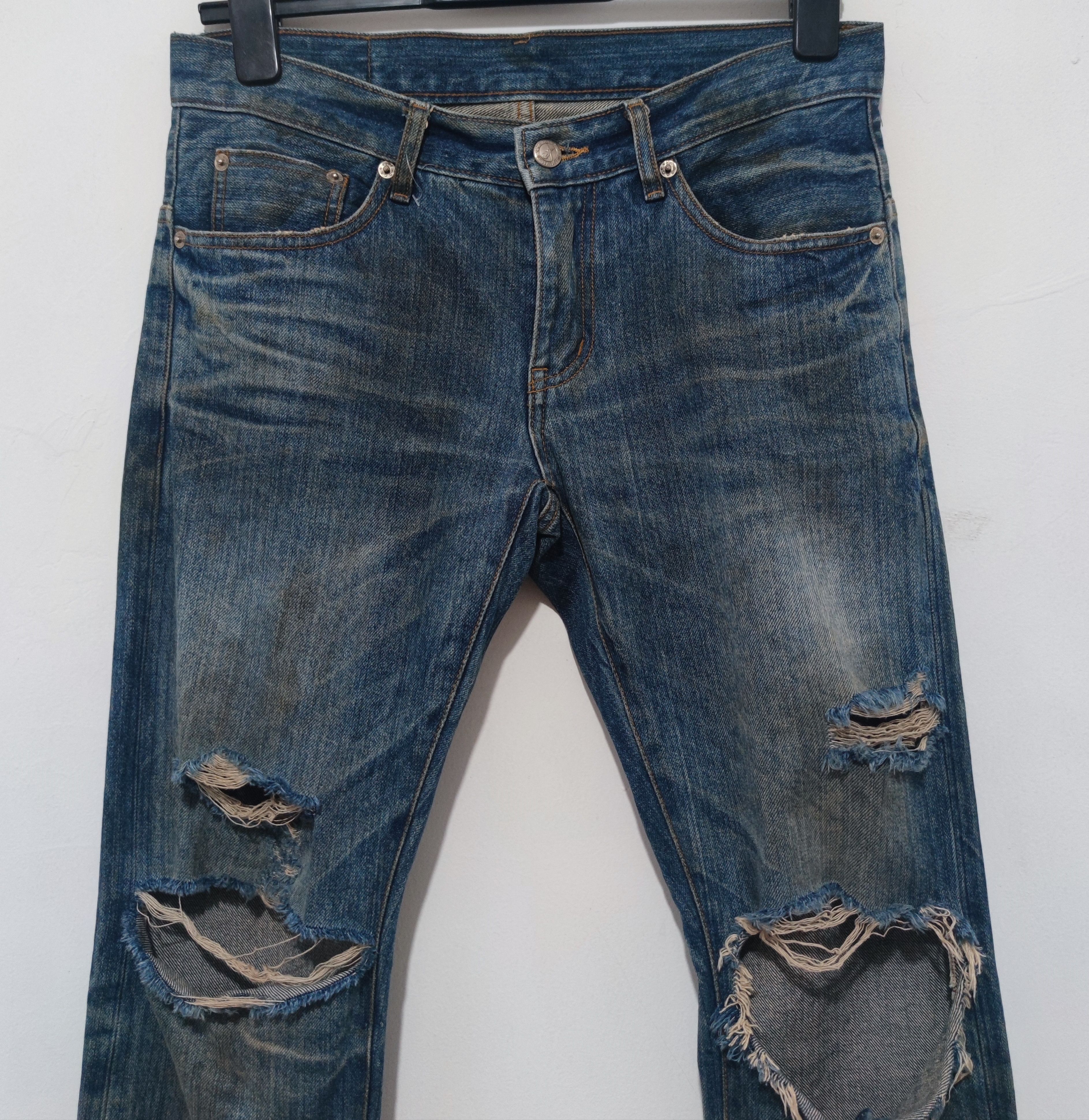If Six Was Nine × Jean × Le Grande Bleu (L.G.B.) Selfedge jeans Number of day Distresed Size US 30 / EU 46 - 4 Thumbnail