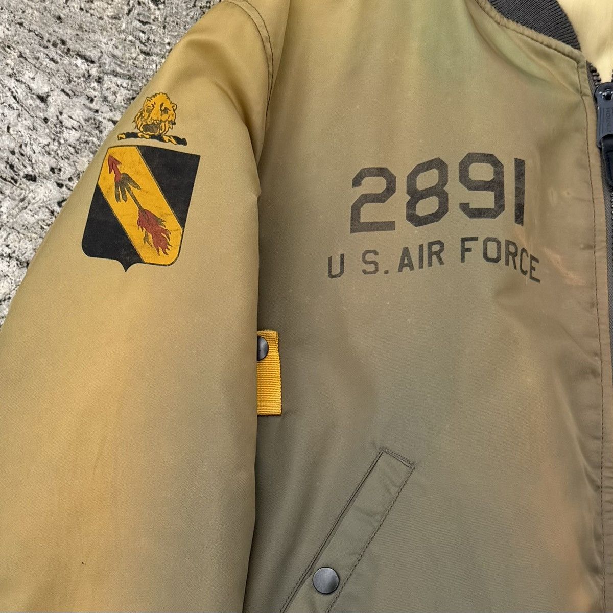 Avirex VTG MA-1 Flight Jacket Art Sabre Ace Korea Japan Bomber Size US L / EU 52-54 / 3 - 14 Thumbnail