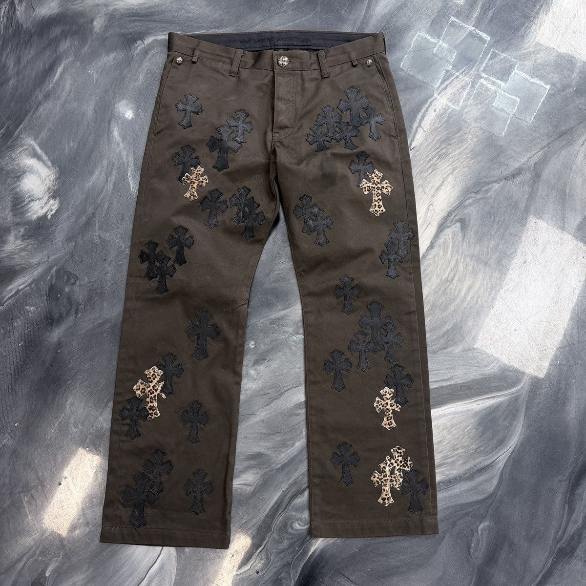 Chrome Hearts Chrome Hearts Brown black/cheetah patch Flooded Chino Size US 34 / EU 50 - 1 Thumbnail