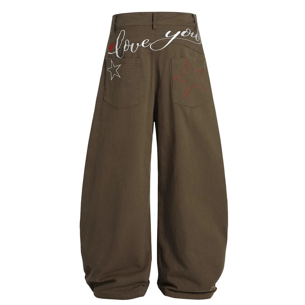 Jean American loose star embroidered letter scimitar jeans Size US 32 / EU 48 - 1 Thumbnail