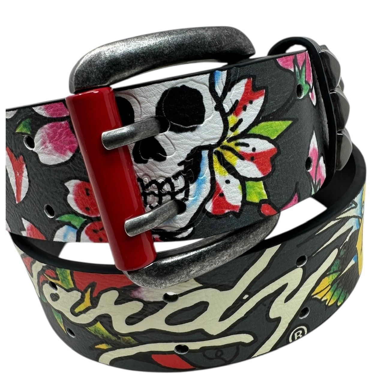 Ed Hardy Ed Hardy Men's My True Love Printed Tattoo Belt Size 40 - 3 Thumbnail